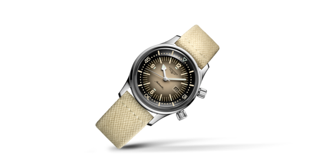 LONGINES LEGEND DIVER Automatic, Stainless Steel, Beige Dial, Strap ...