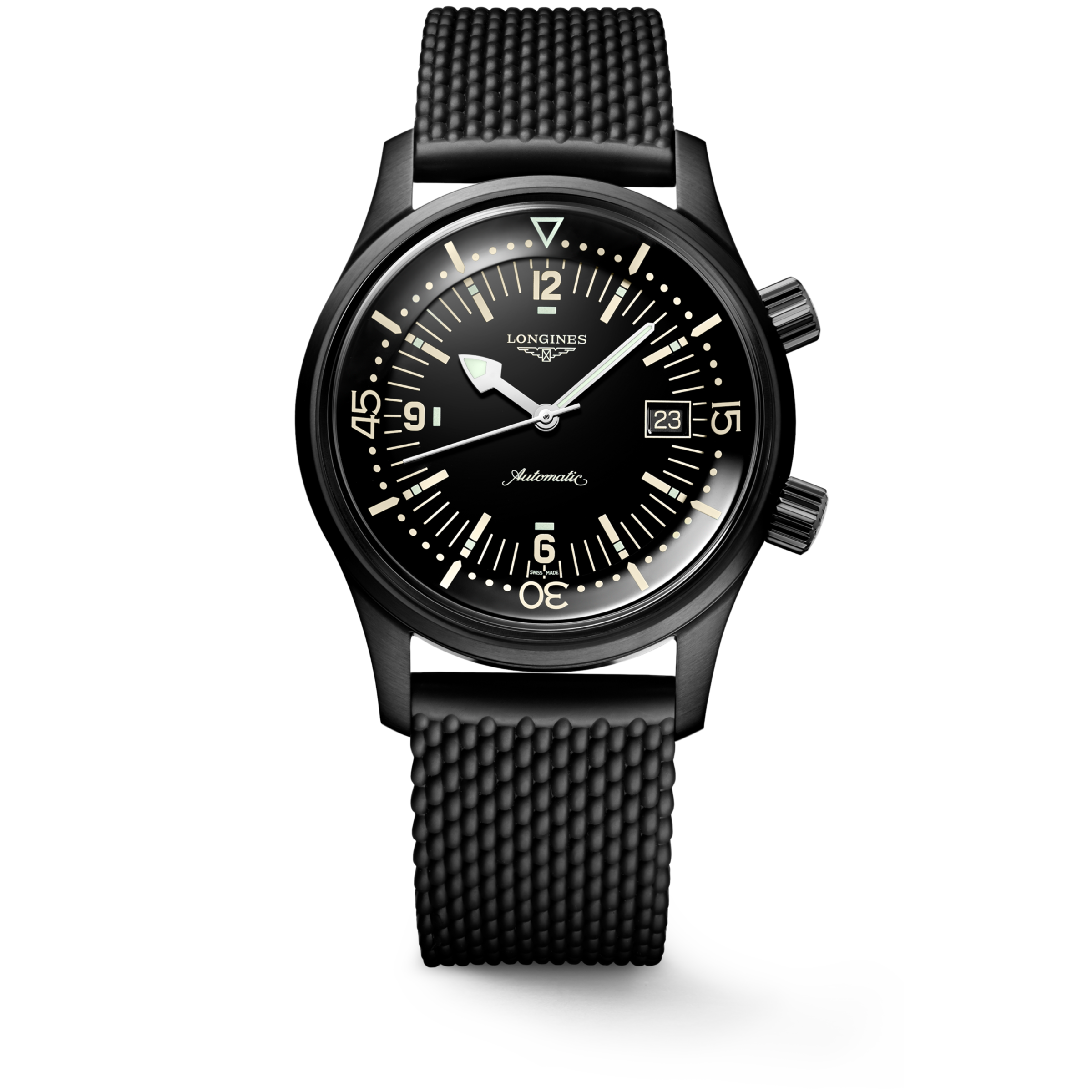 Longines LEGEND DIVER Automatic Black PVD coating Watch - L3.774.2.50.9