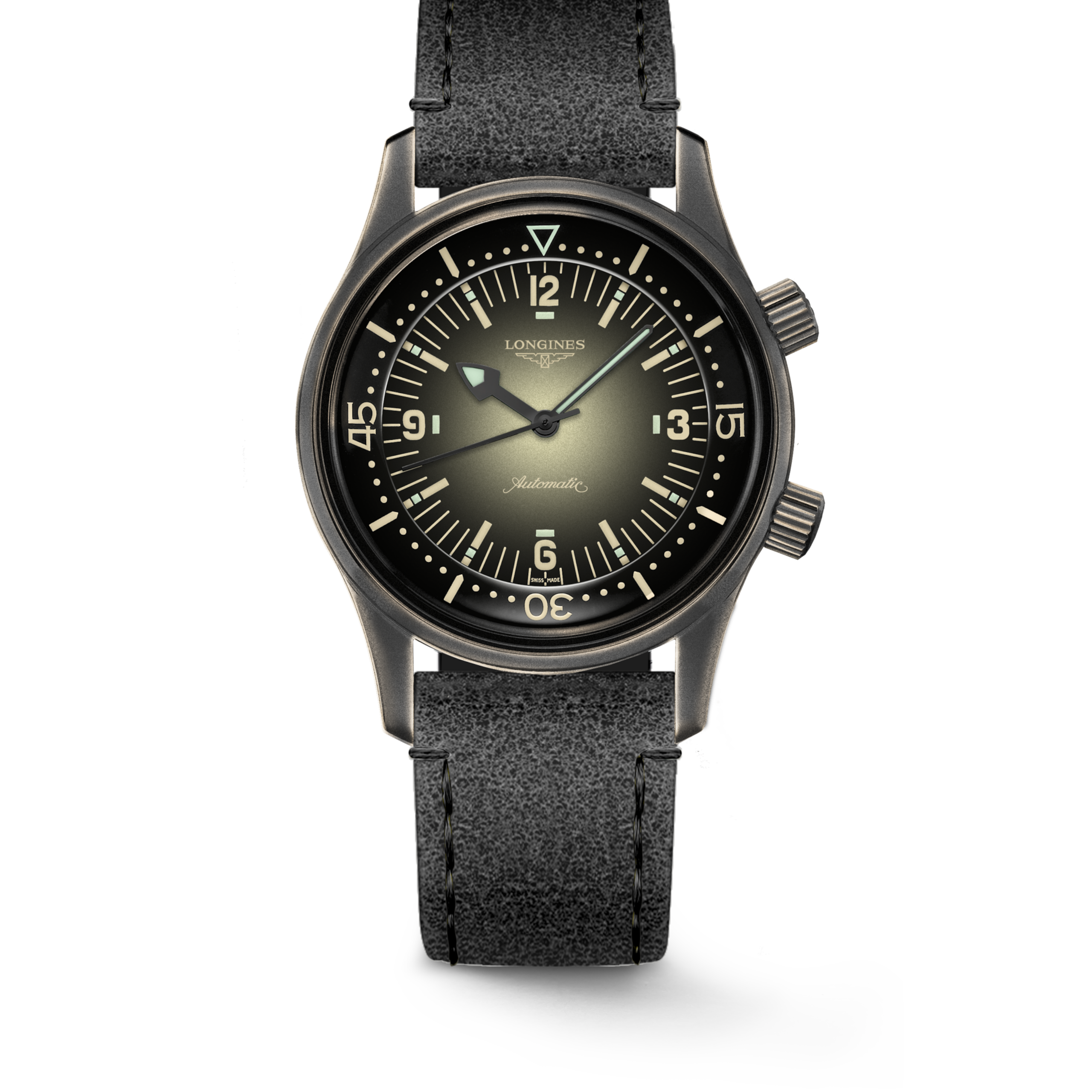 Longines LEGEND DIVER automático tratamiento de pvd negro Watch - L3.774.2.58.2