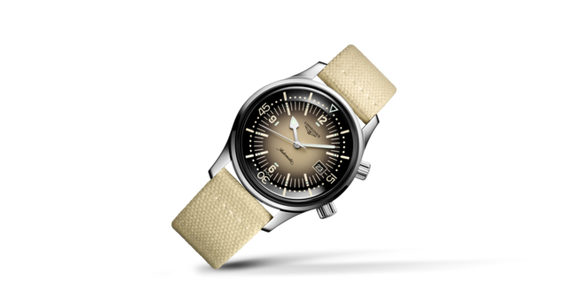 LONGINES LEGEND DIVER Automatic, Stainless Steel, Beige Dial, Strap ...