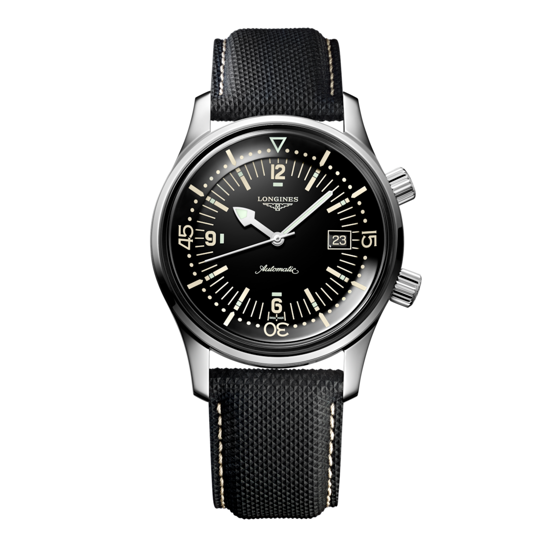 Longines Legend Diver Automatic watch 42mm, Black lacquered polished ...