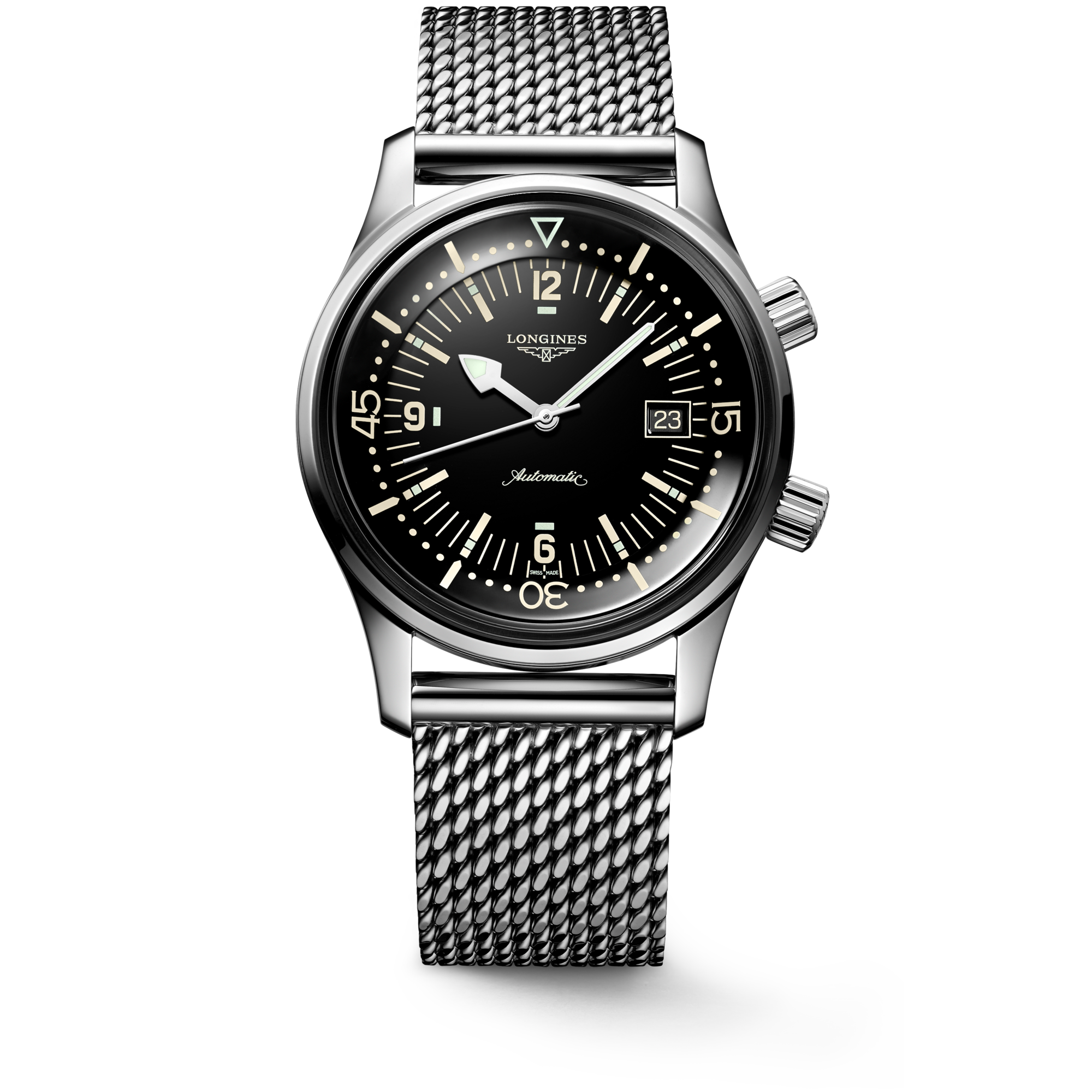 LONGINES Legend Diver Watch 42mm デイト有 Longines Legend Diver Automatic watch 42mm, Black lacquered
