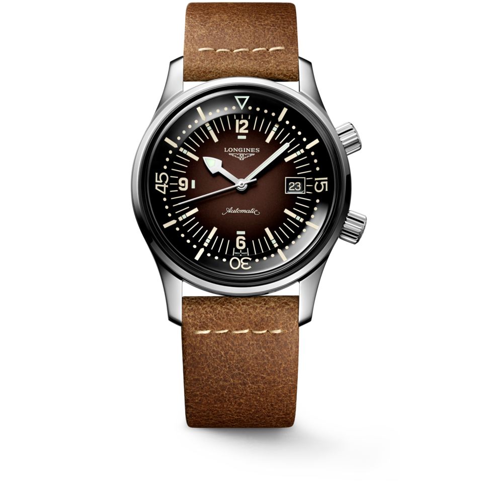 Longines Legend Diver 42mm Cadran Brun Cuir - L3.774.4.60.2