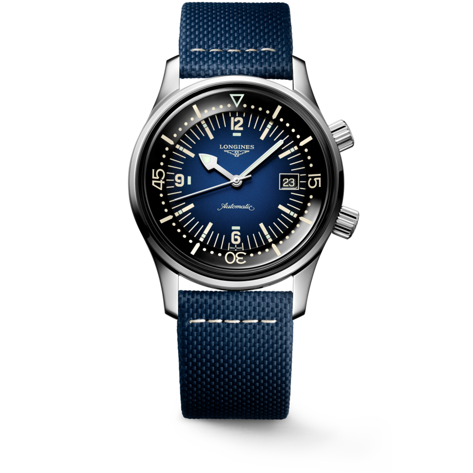 Longines Legend Diver 42mm Cadran Bleu Cuir - L3.774.4.90.2