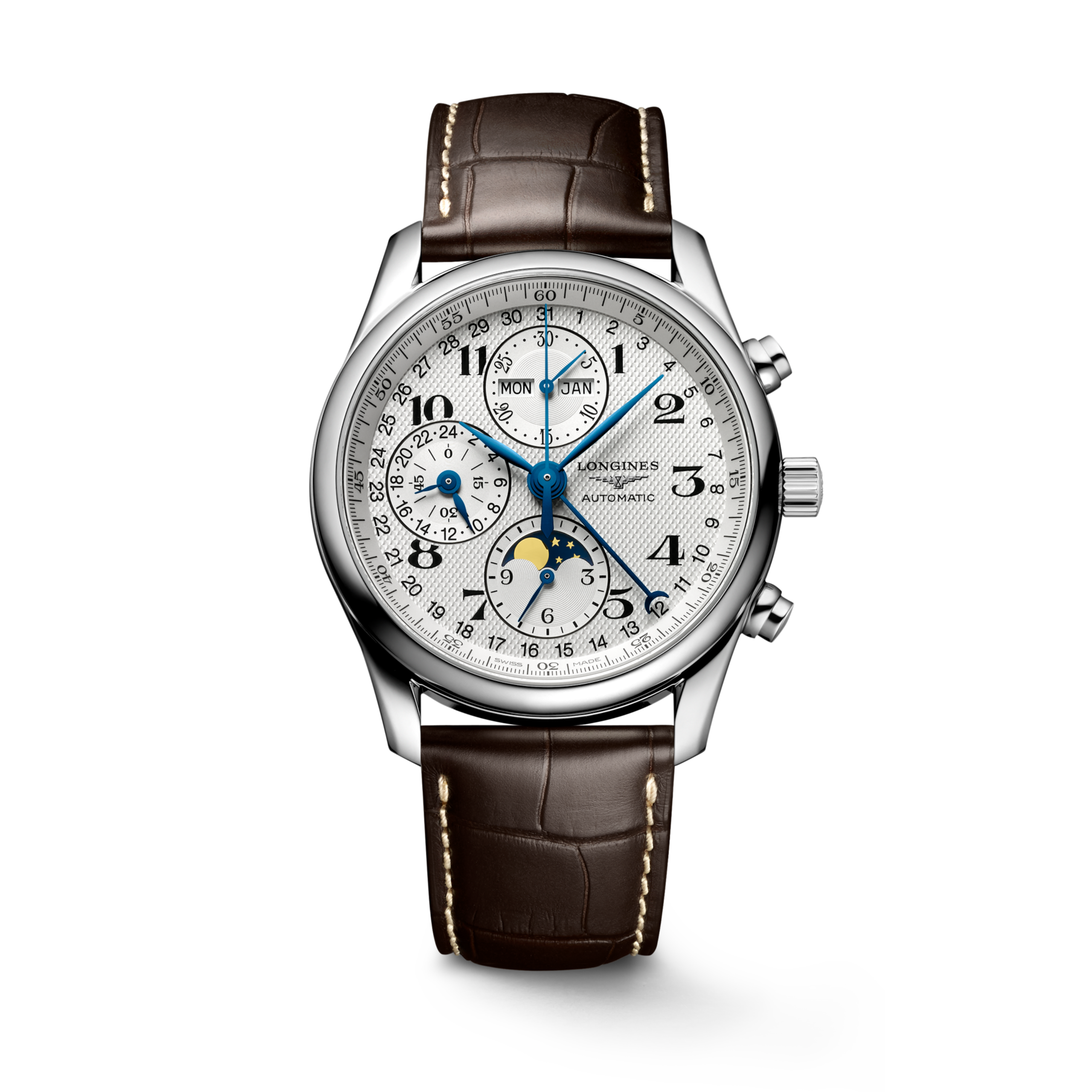 Longines MASTER COLLECTION CHRONO MOONPHASE automatic stainless steel Watch - L2.673.4.78.3