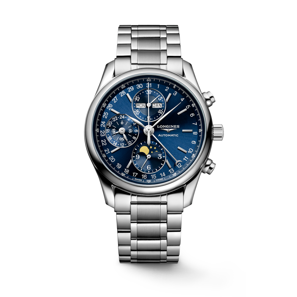 Longines Master Collection Chrono Moonphase 40mm Cadran Bleu Soleillé Acier - L2.673.4.92.6