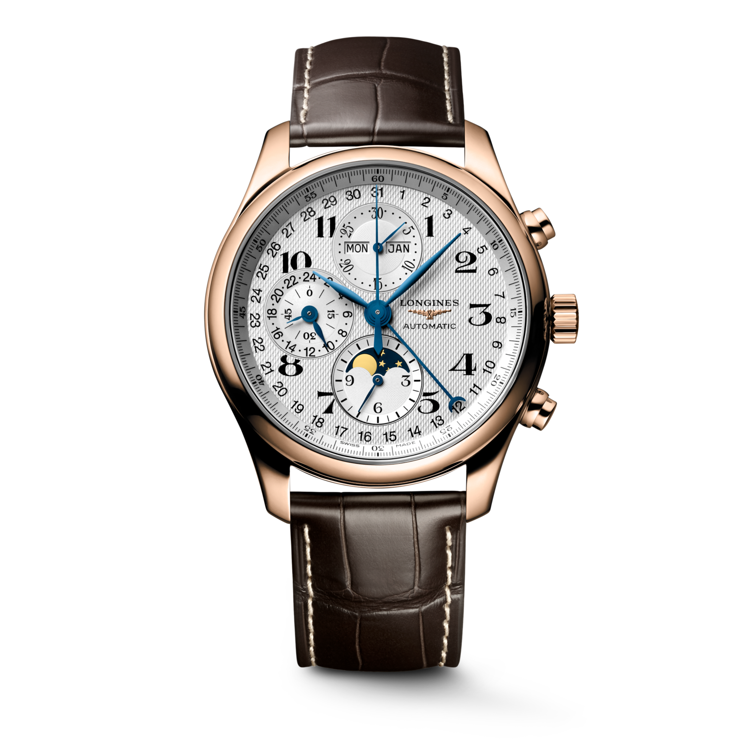 Longines MASTER COLLECTION CHRONO MOONPHASE automatic 18 karat pink gold Watch - L2.773.8.78.3