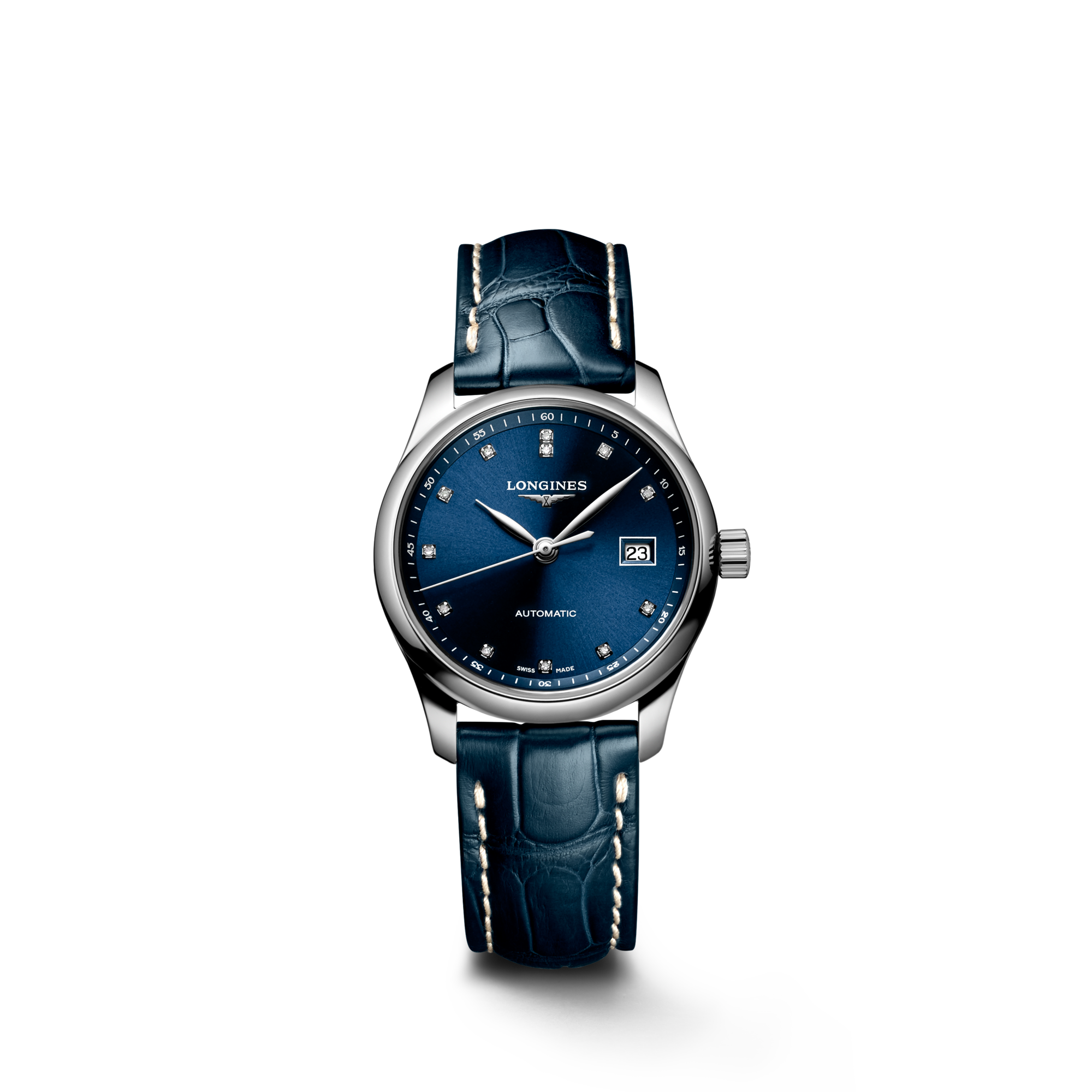 Longines blue dial watch sale