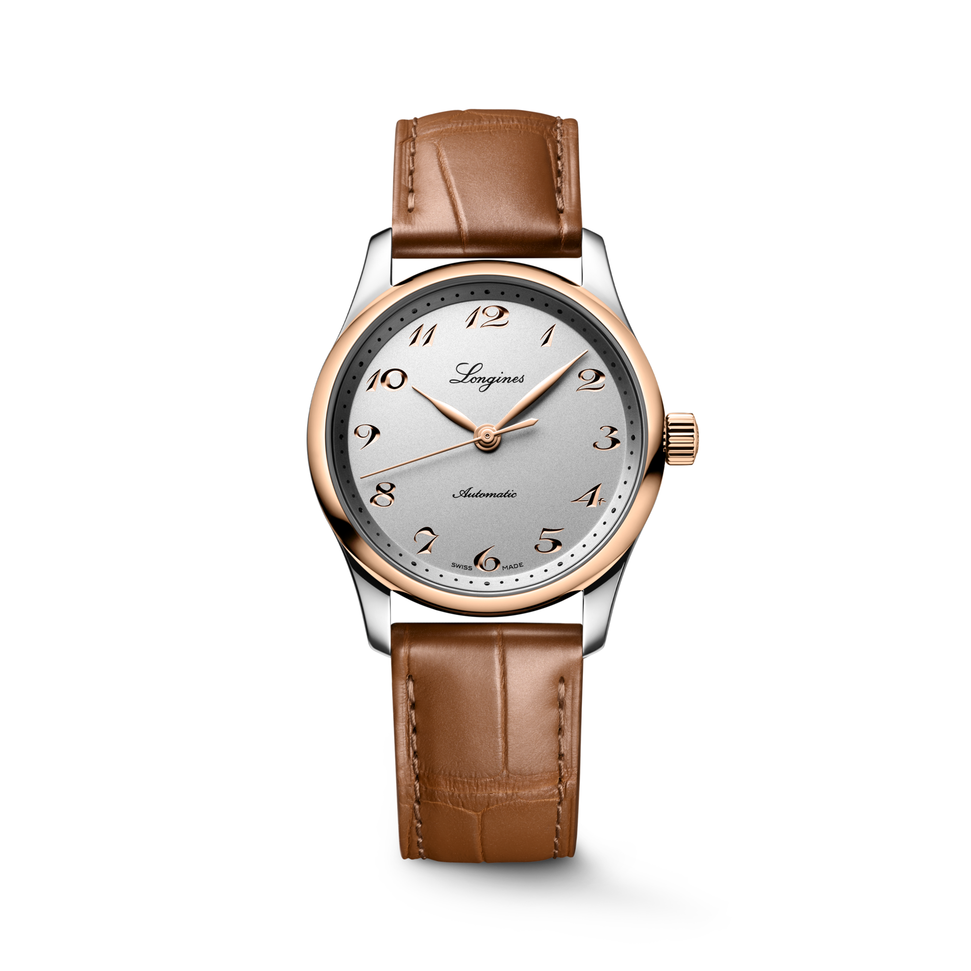 ロンジン マスターコレクション 自動巻、ステンレススチール&18kローズ