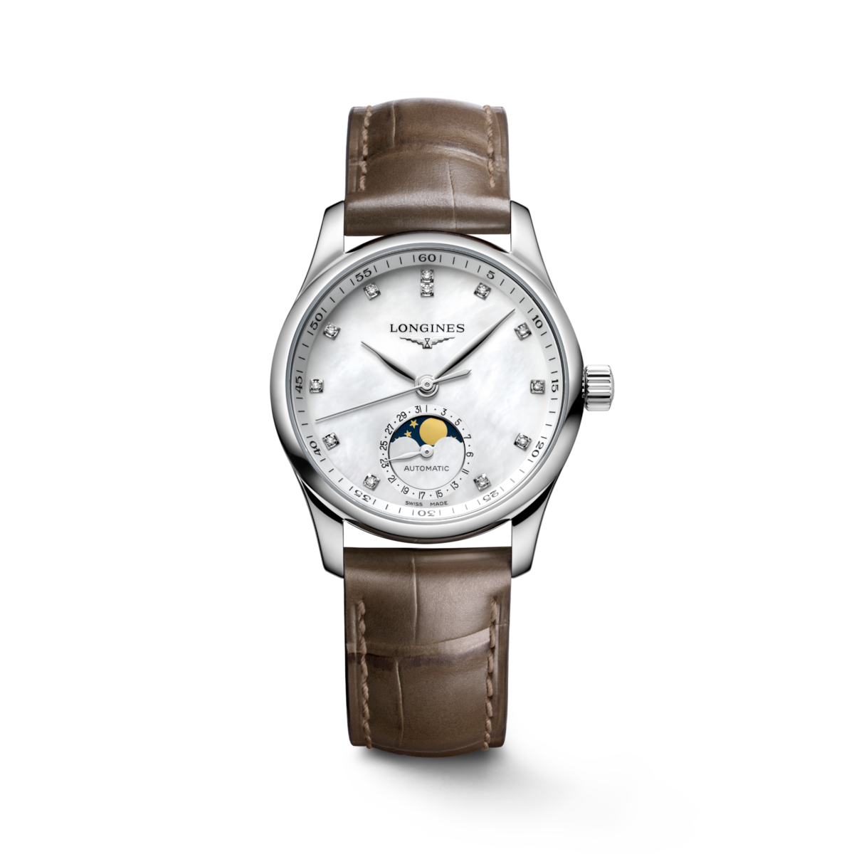 LONGINES MASTER COLLECTION Automatic, Stainless Steel, White Mother-of ...