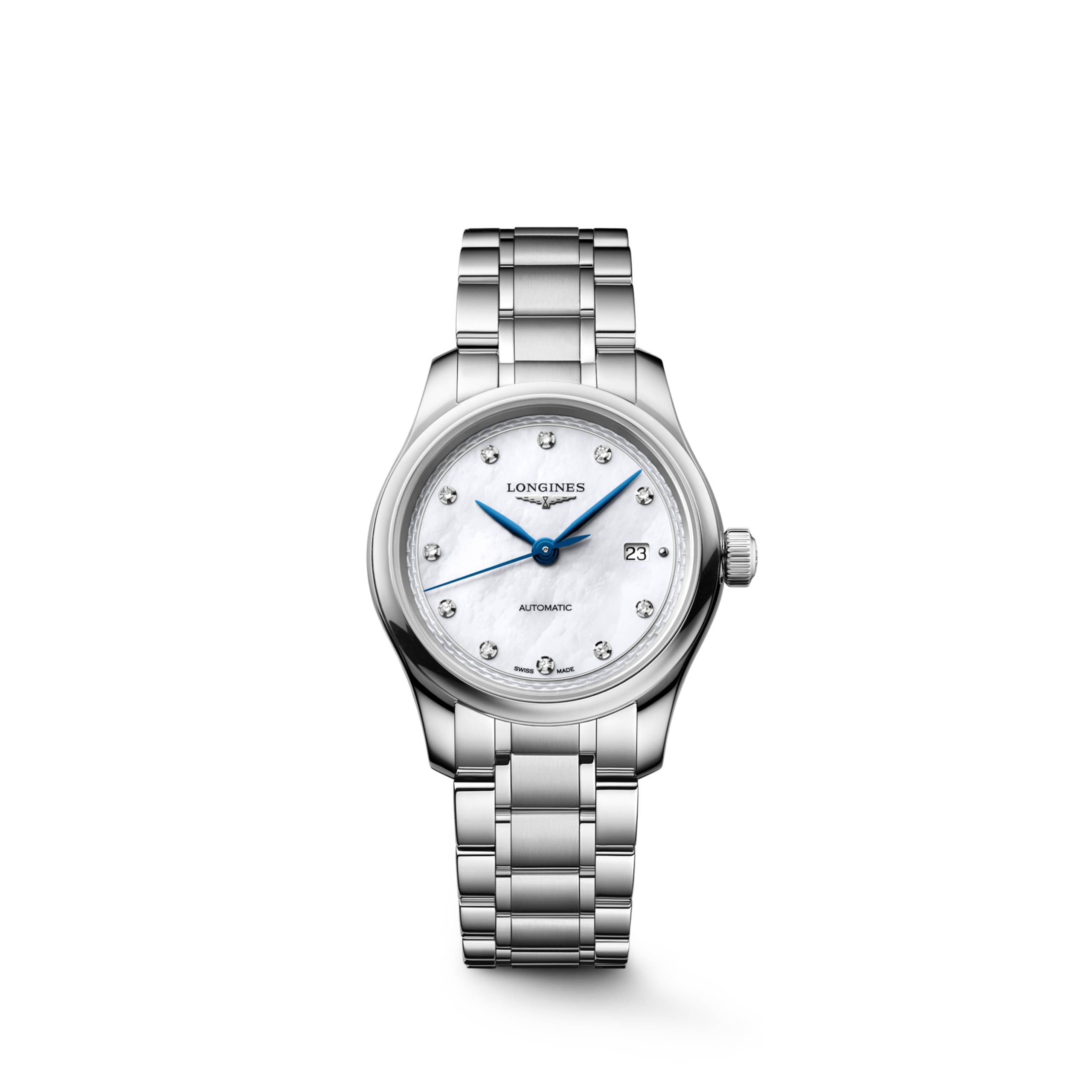 LONGINES MASTER COLLECTION L2.449.4.87.6 Automatik, Edelstahl, Weißes Perlmutt, Armband Watch - Uhren-Soldier