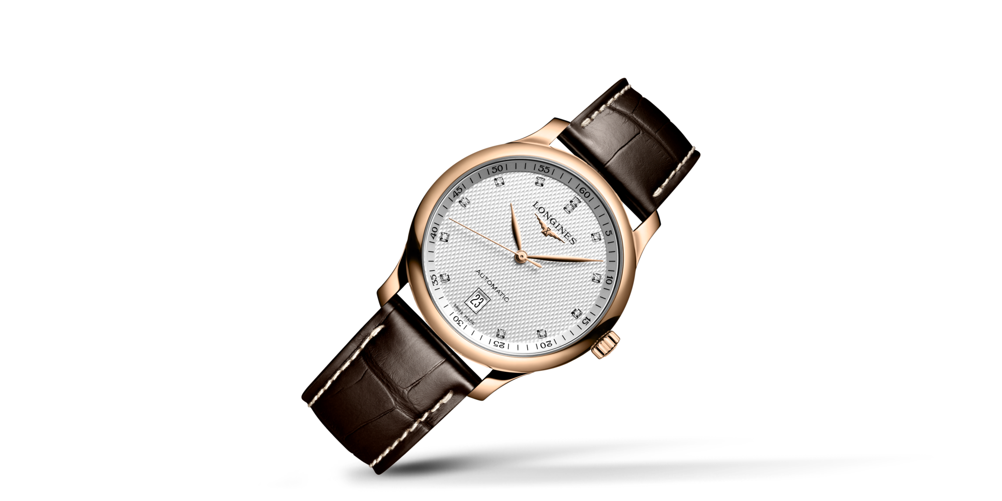 LONGINES MASTER COLLECTION Automatic, 18 Karat Pink Gold, Silver ...