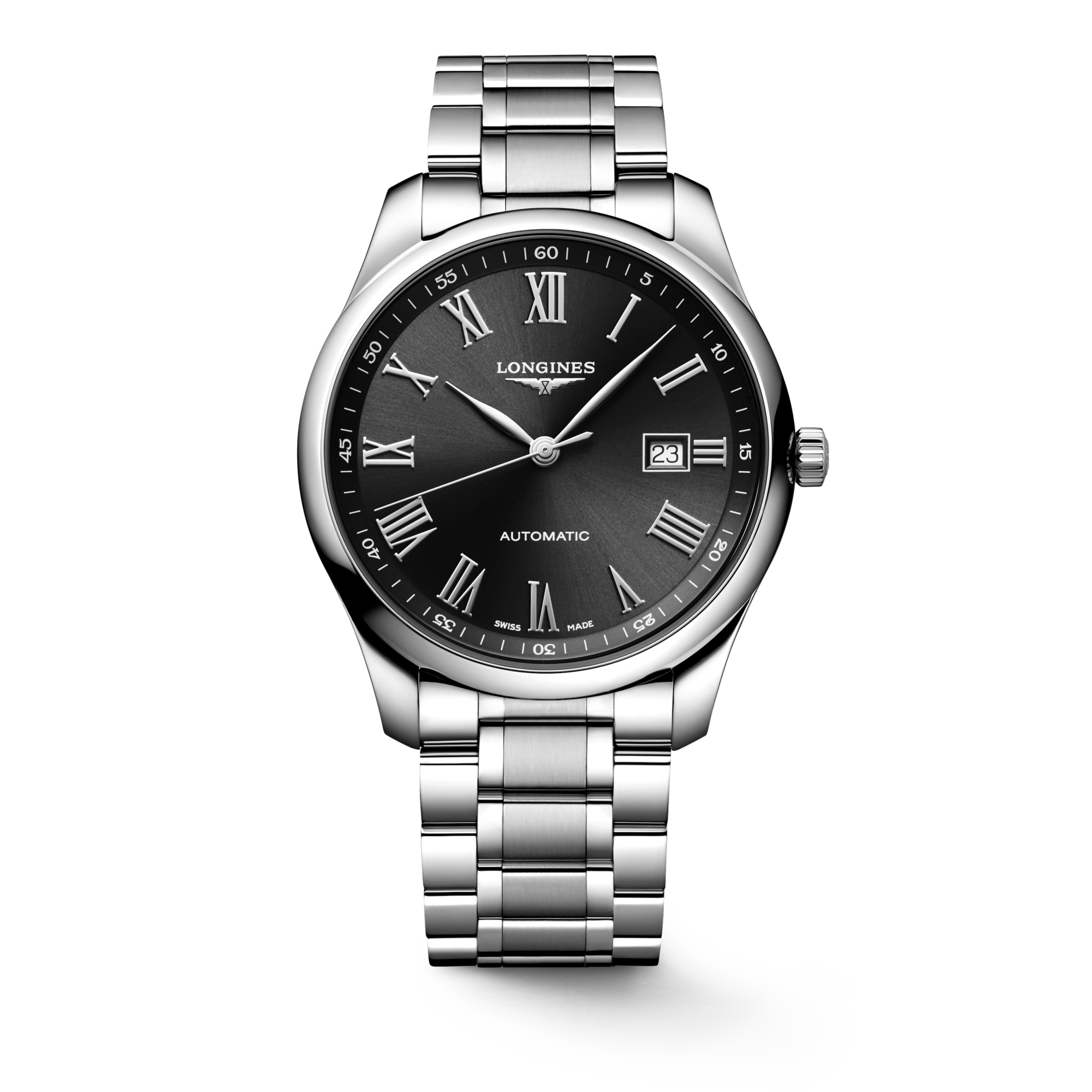 LONGINES MASTER COLLECTION Automatic Stainless Steel Black Dial Bracelet Watch LONGINES