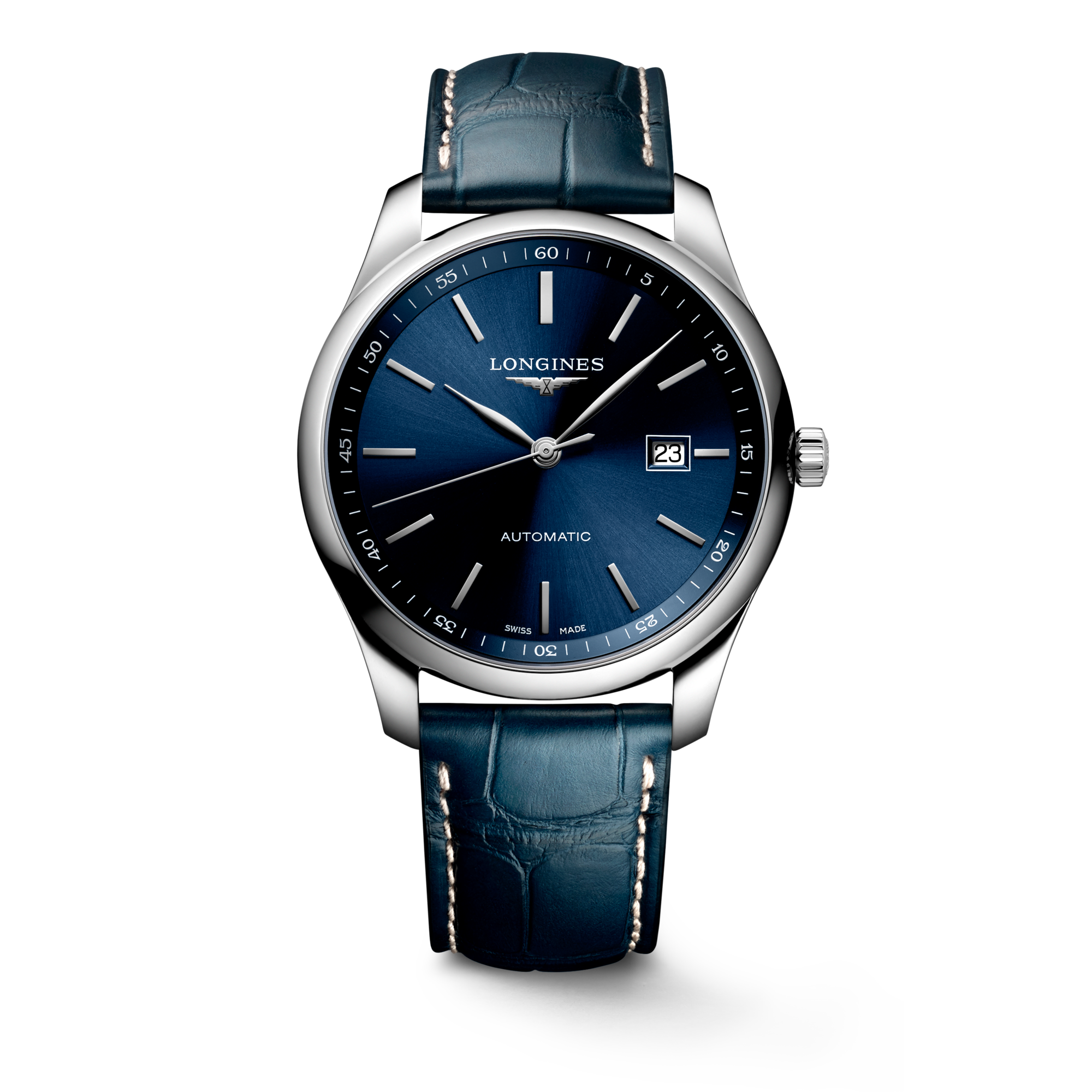 Longines Master Collection Automatic watch 42mm, Sunray blue