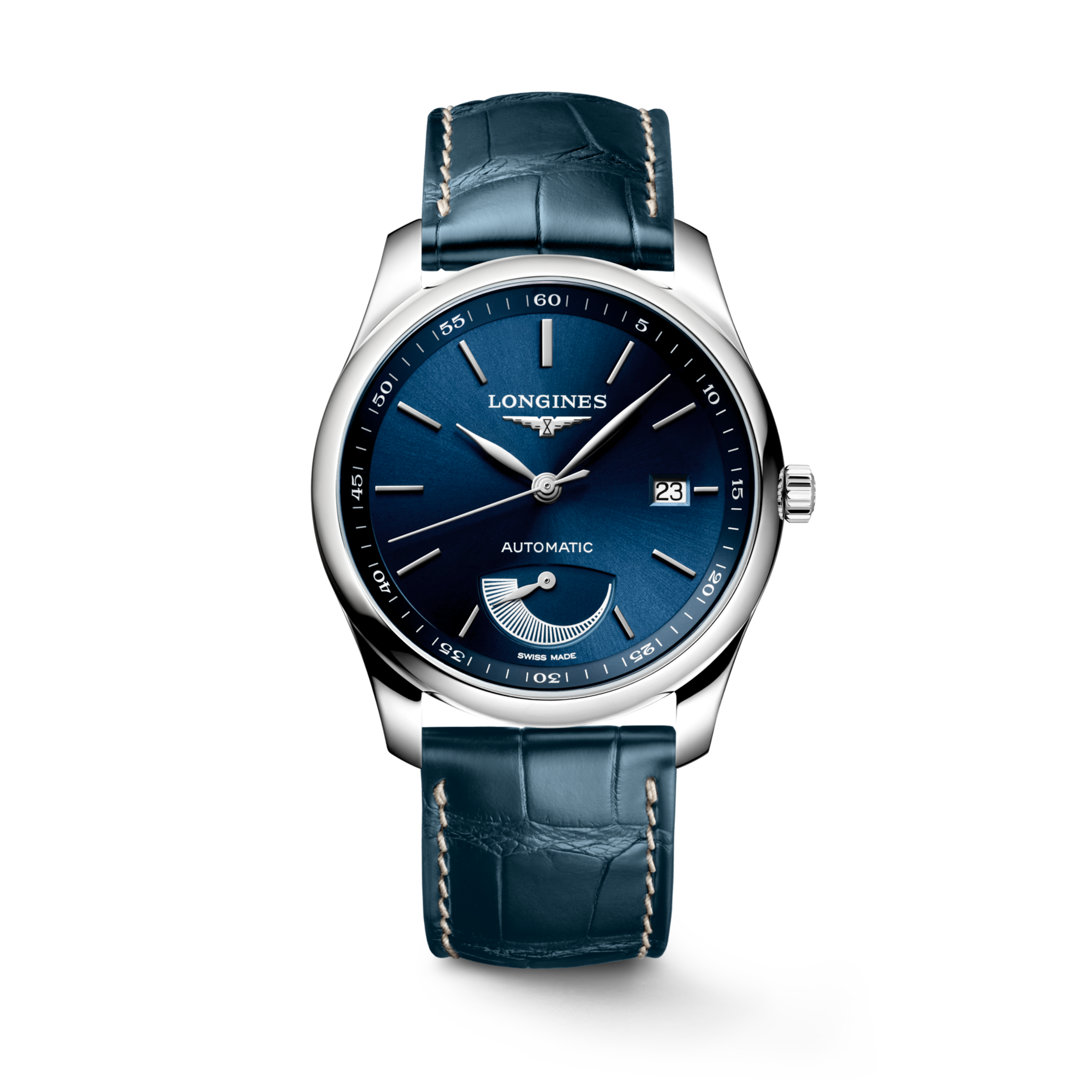 LONGINES MASTER COLLECTION L2.908.4.92.0 Automático, Acero inoxidable, Azul con efecto "rayos de sol", Correa Watch - Soldado de relojes