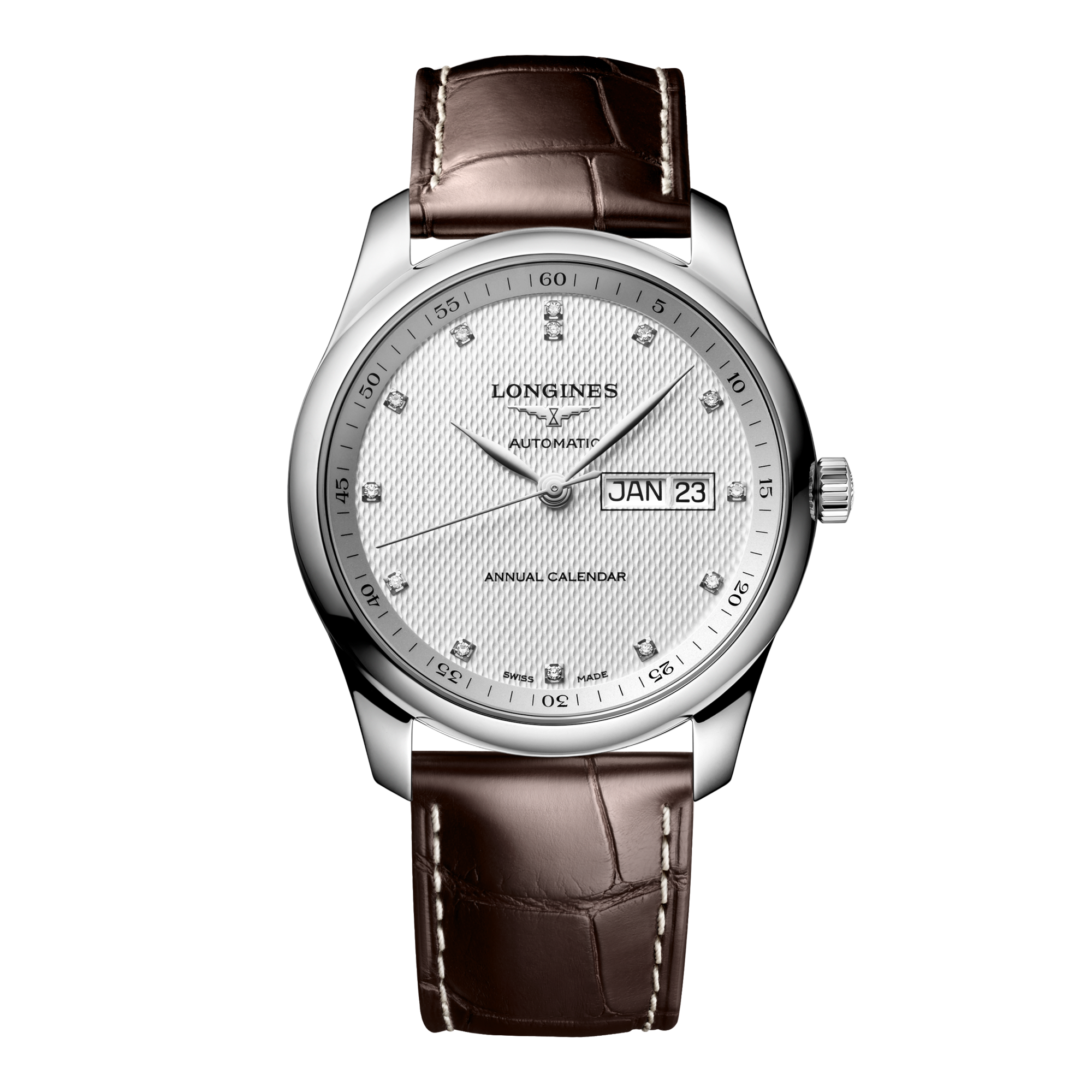 LONGINES MASTER COLLECTION Automatic Stainless Steel Silver barleycorn Dial Strap Watch LONGINES ZA