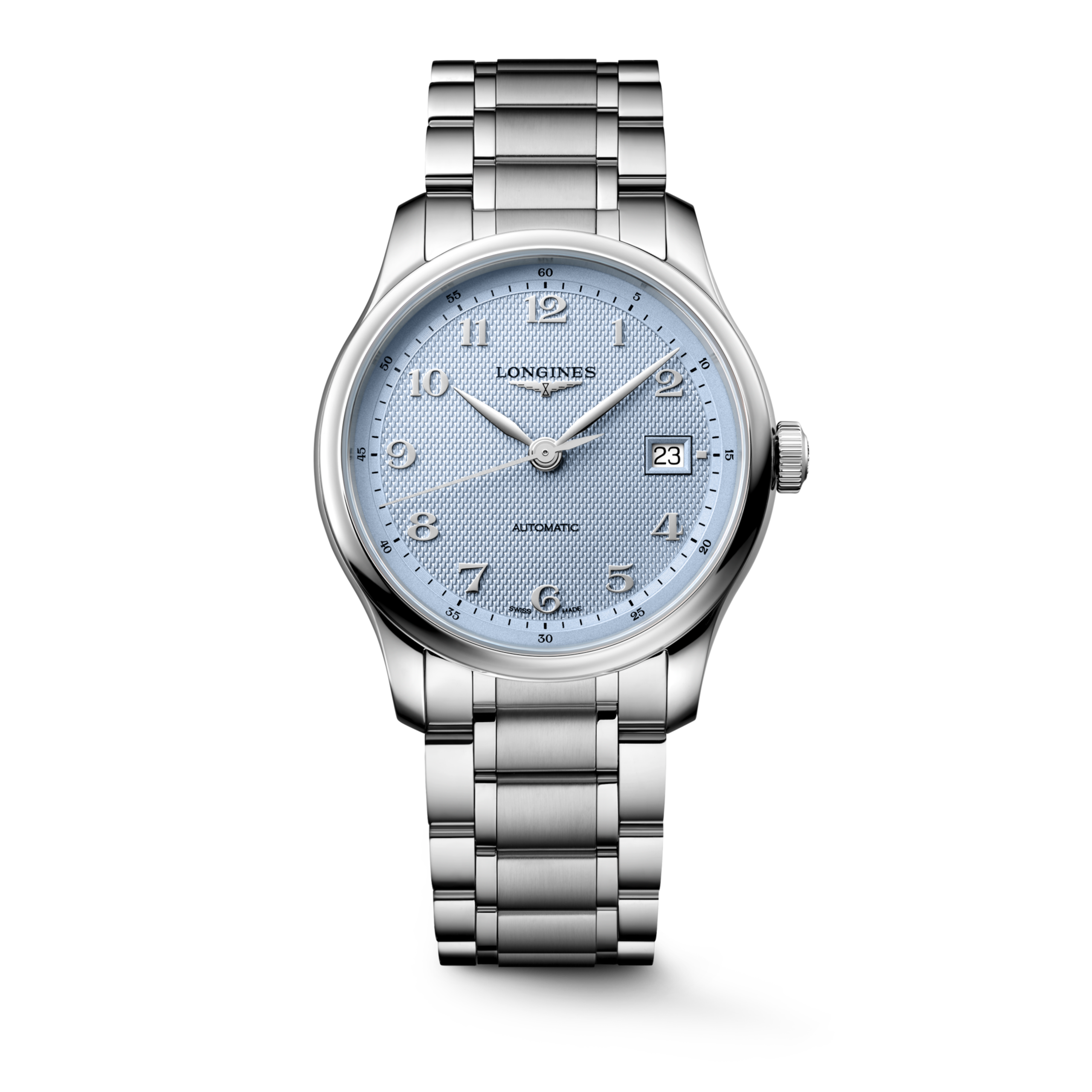 LONGINES MASTER COLLECTION L2.949.4.99.6 Automatico, Acciaio inossidabile, Azzurro “grains d'orge”
, Bracciale Watch - Orologio militare