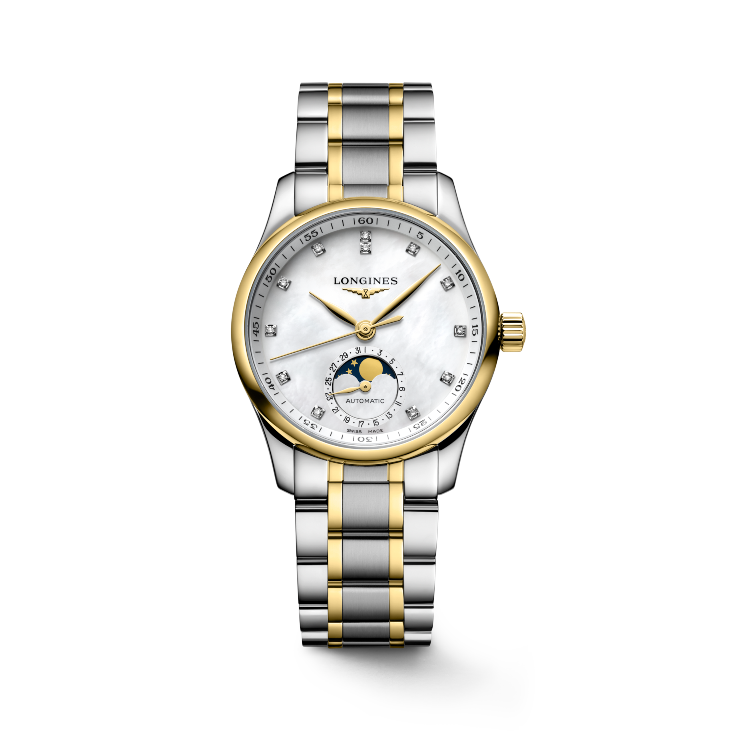 Longines MASTER COLLECTION MOONPHASE automatic stainless steel and 18 karat yellow gold cap 200 Watch - L2.409.5.87.7