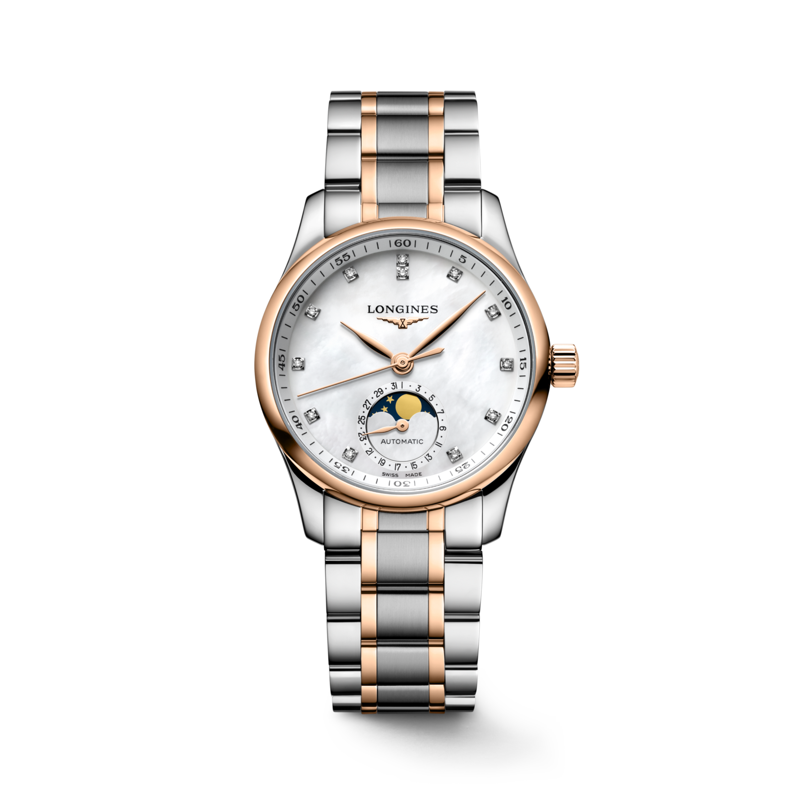 Longines MASTER COLLECTION MOONPHASE Automatic Stainless steel and 18 karat pink gold cap 200 Watch - L2.409.5.89.7
