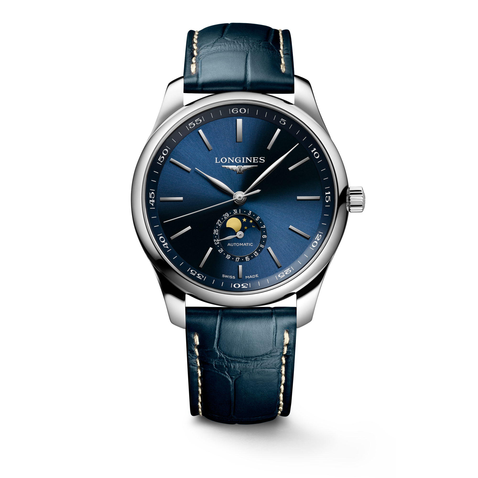 【美品】LONGINES（ロンジン）マスターコレクション ムーンフェイズ LONGINES MASTER COLLECTION MOONPHASE 自動巻、ステンレススティール