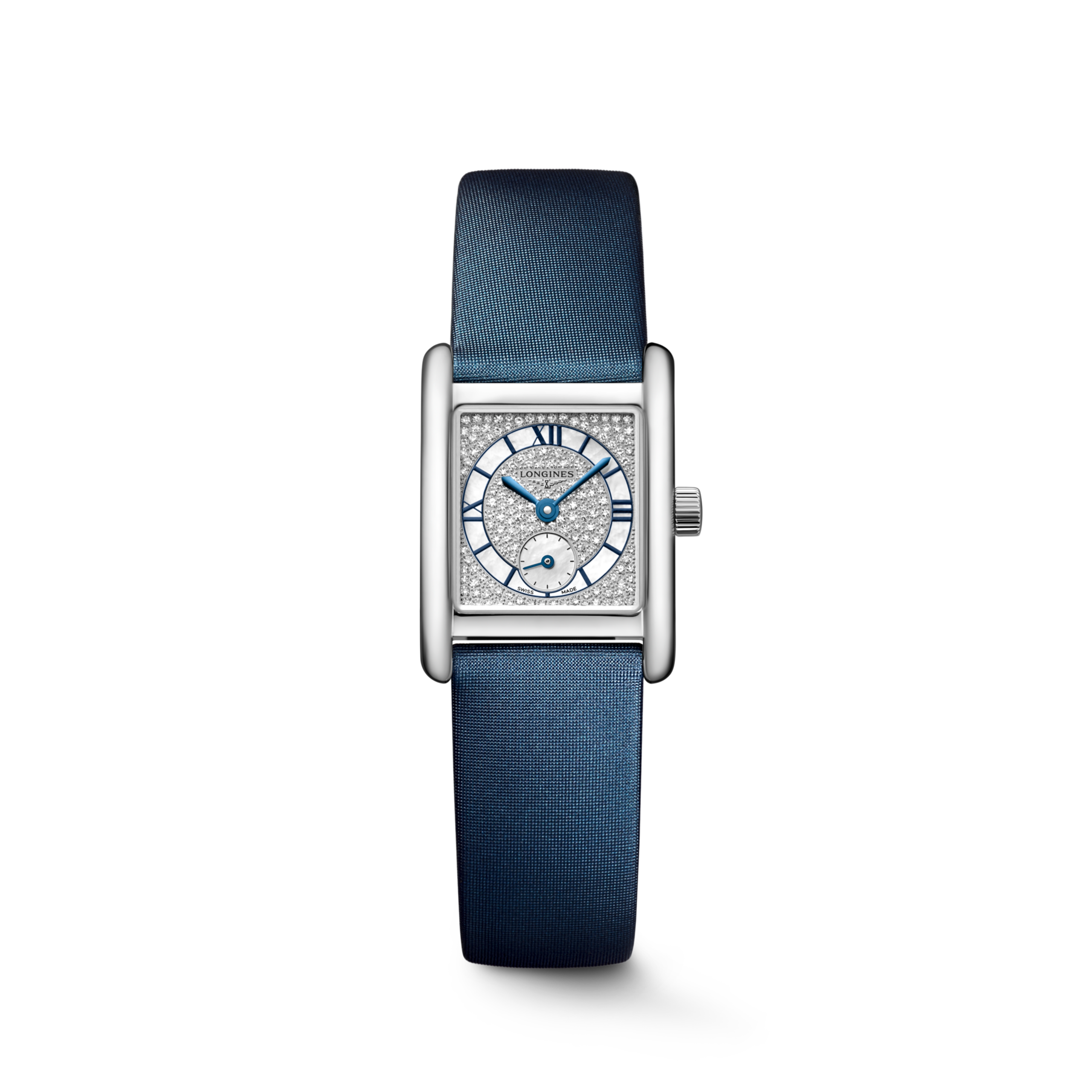 LONGINES MINI DOLCEVITA L5.200.4.87.2 Quartz, Stainless steel, Snow-set & White mother-of-pearl, Strap Watch - Watch soldier
