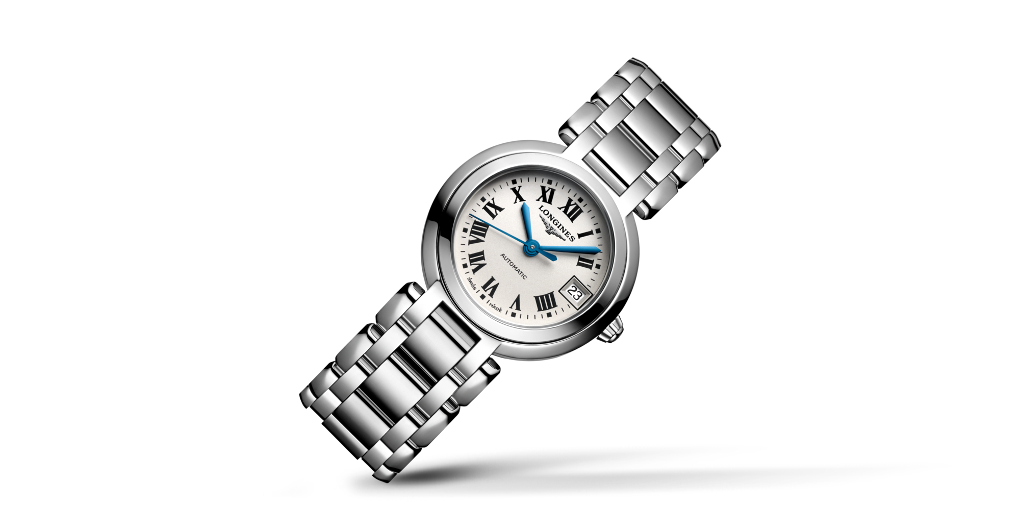 LONGINES PRIMALUNA automatic, stainless steel, silver Dial, bracelet Watch | Longines® US