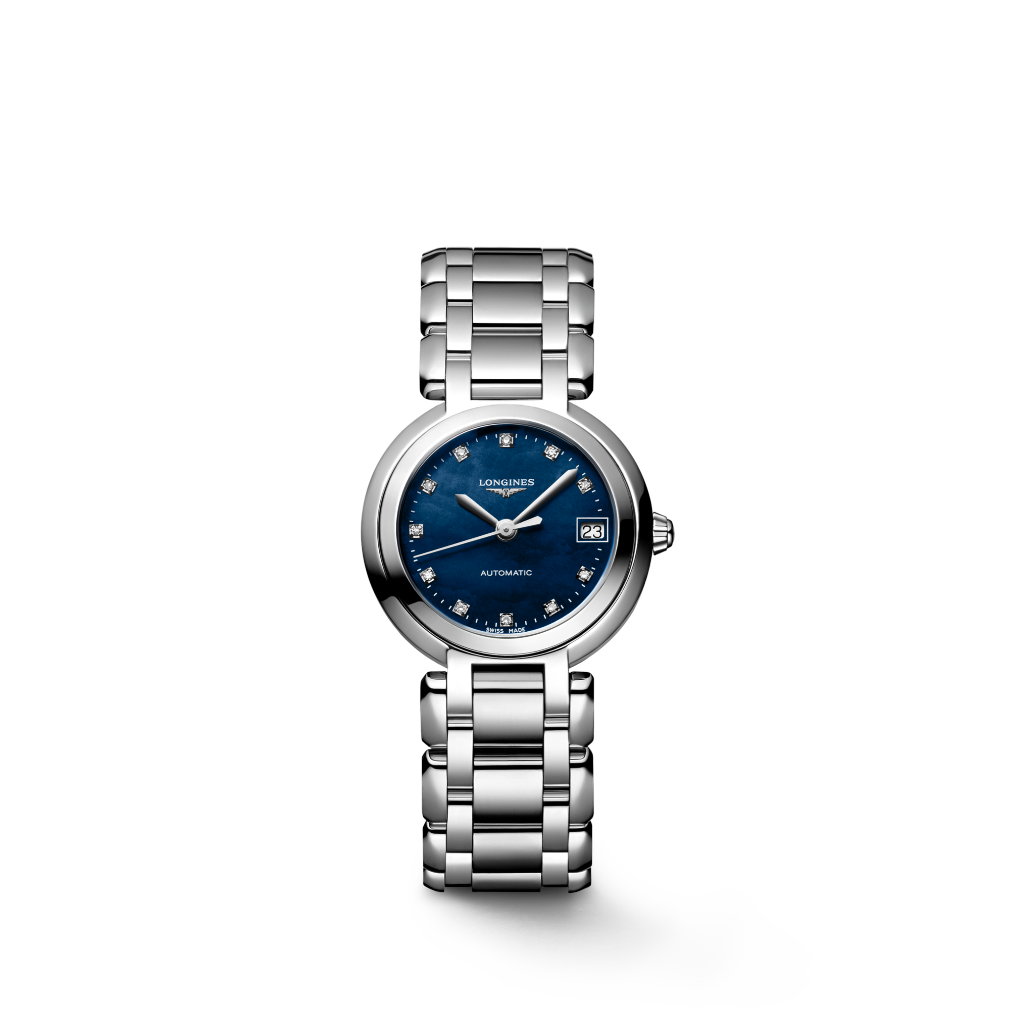 Longines Primaluna Automatic watch 26.5mm, Blue mother-of-pearl