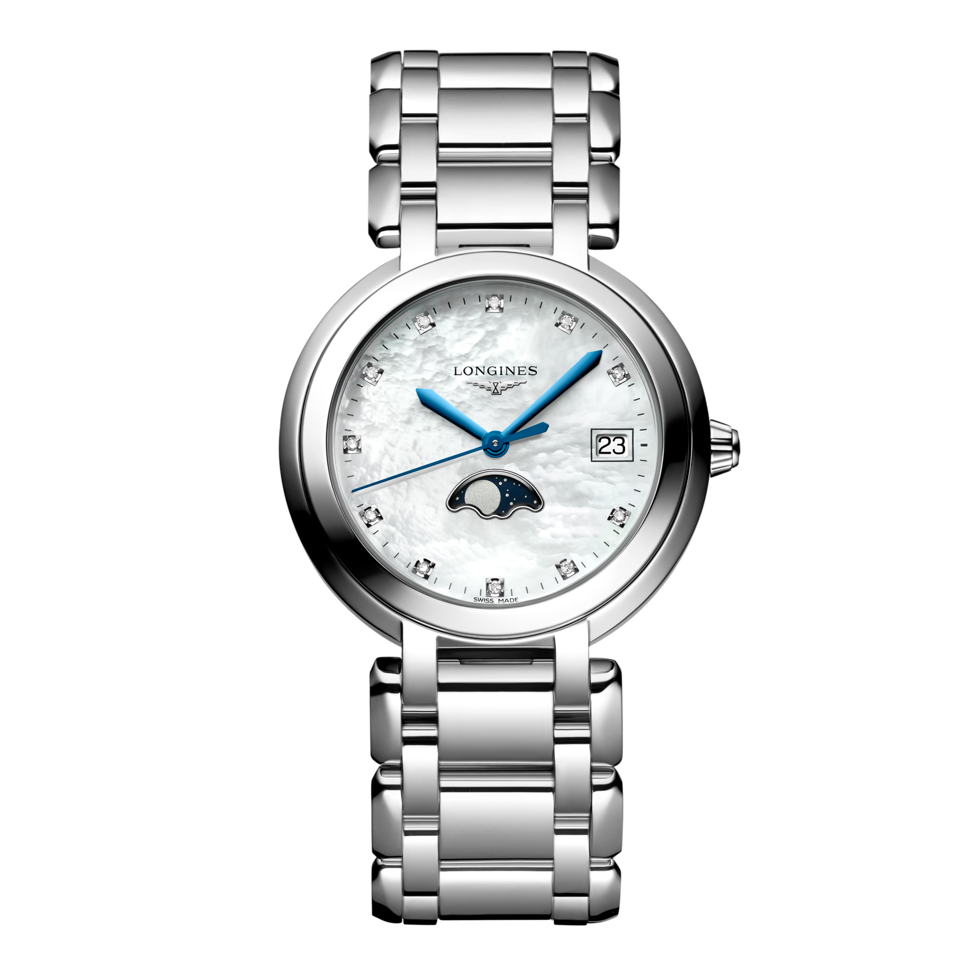 ルナ LONGINES PRIMALUNA MOONPHASE クォーツ、ステンレススティール