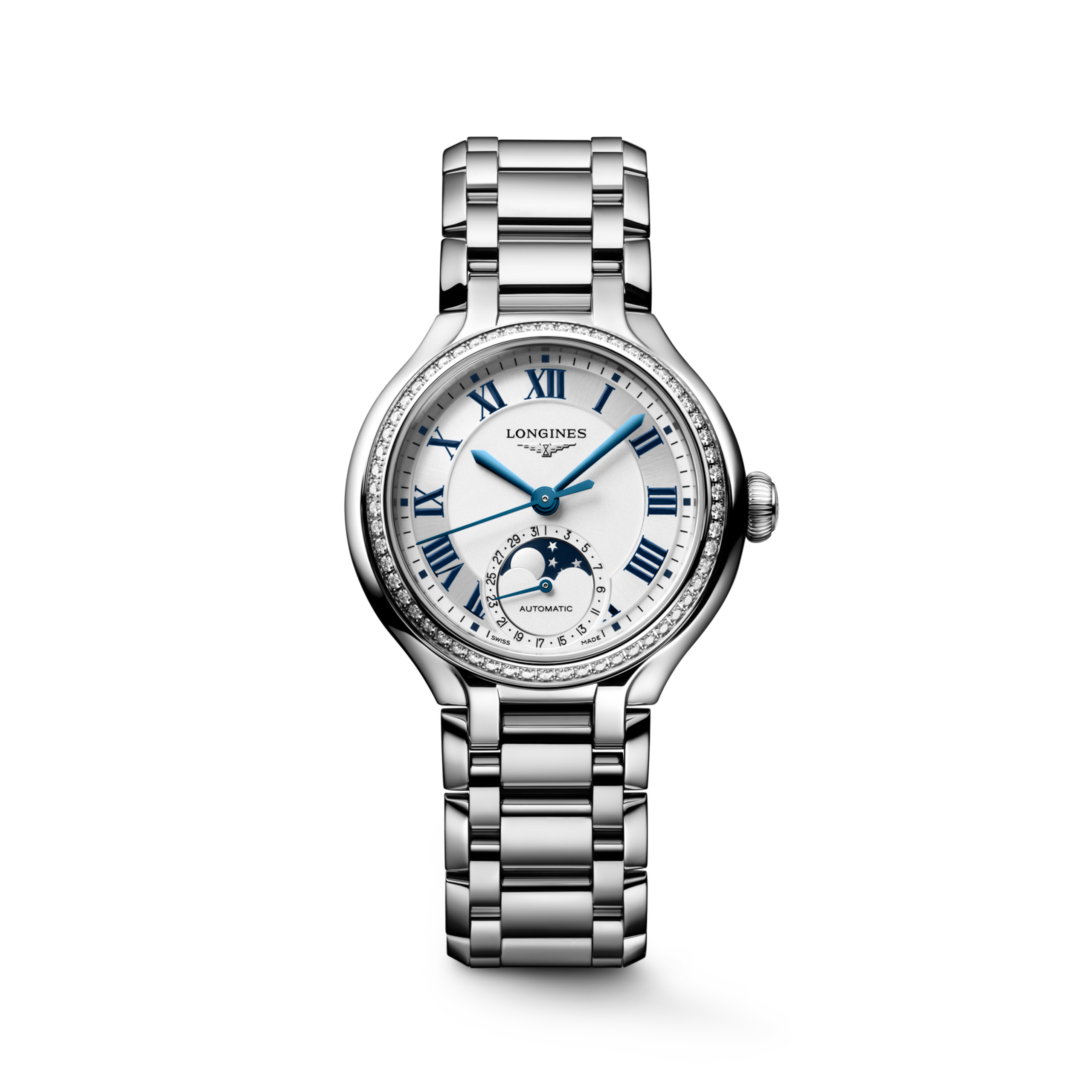 Longines PRIMALUNA MOONPHASE 自動 精鋼 Watch - L8.126.0.71.6