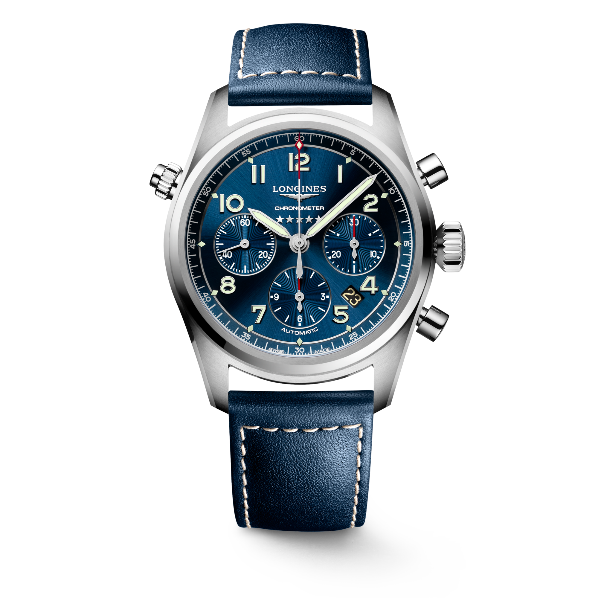 LONGINES SPIRIT CHRONOGRAPH Automatic, Stainless Steel, Sunray