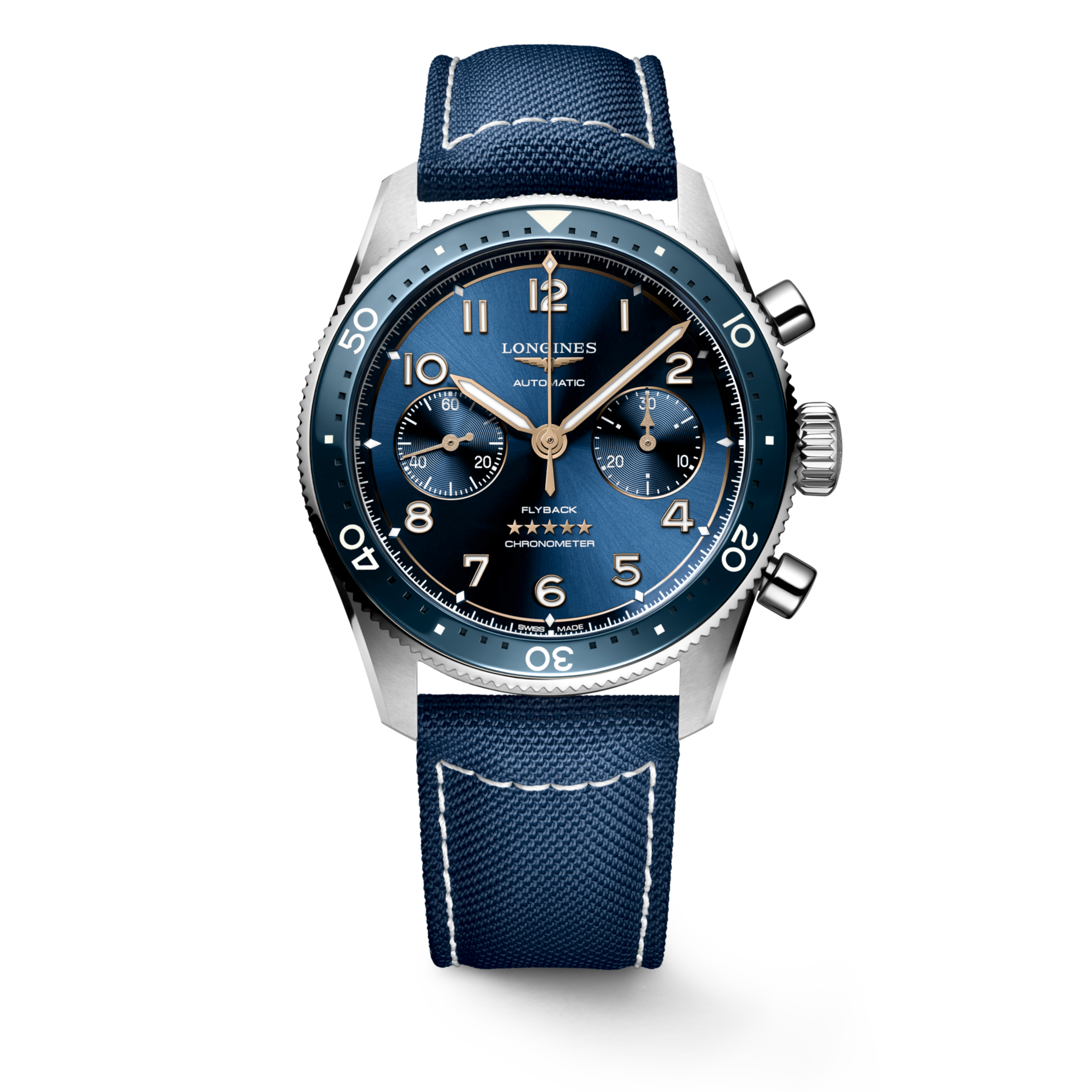 Longines SPIRIT FLYBACK Automatic Stainless steel and ceramic bezel Watch - L3.821.4.93.2