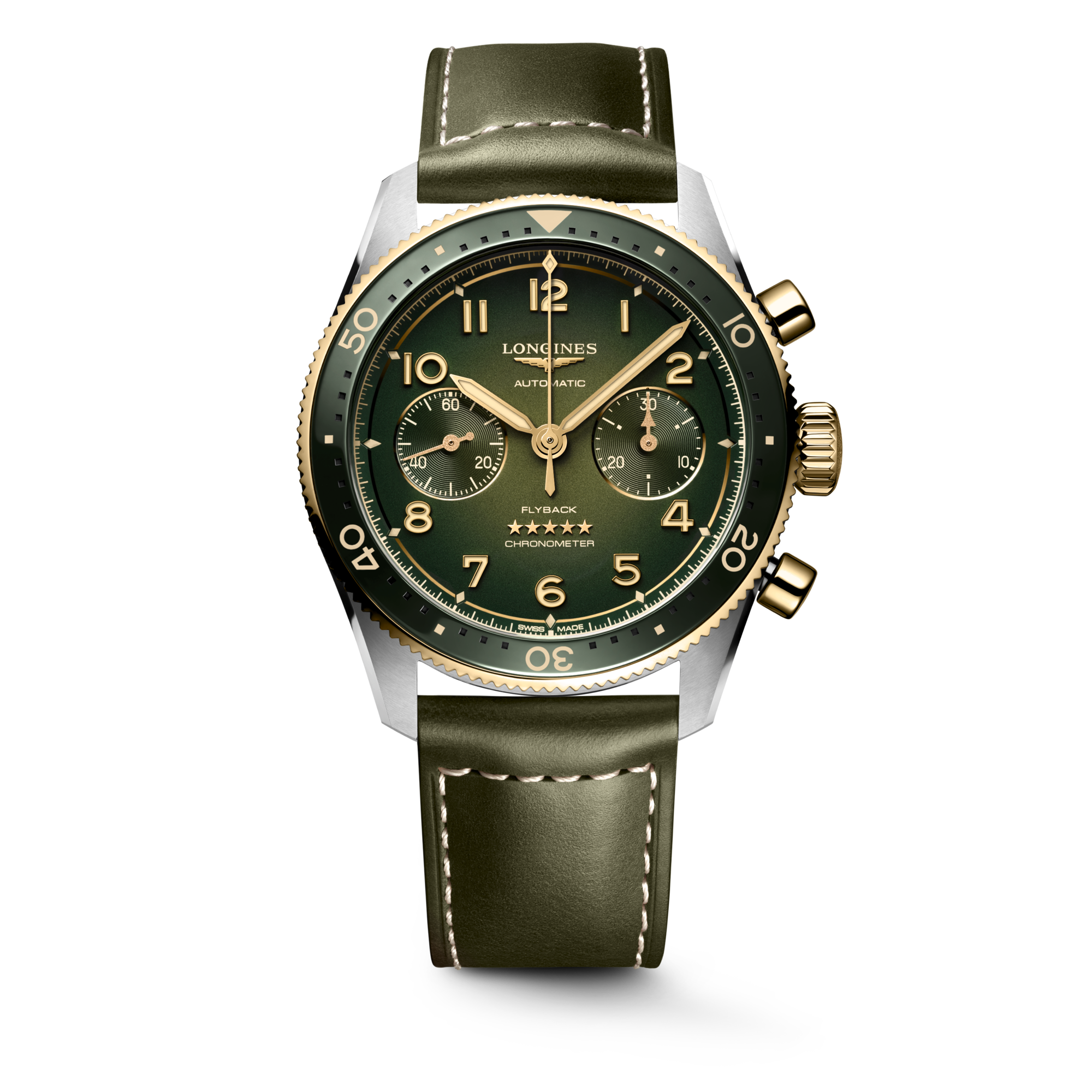 LONGINES SPIRIT FLYBACK 自動巻、ステンレススチール&18kイエロー