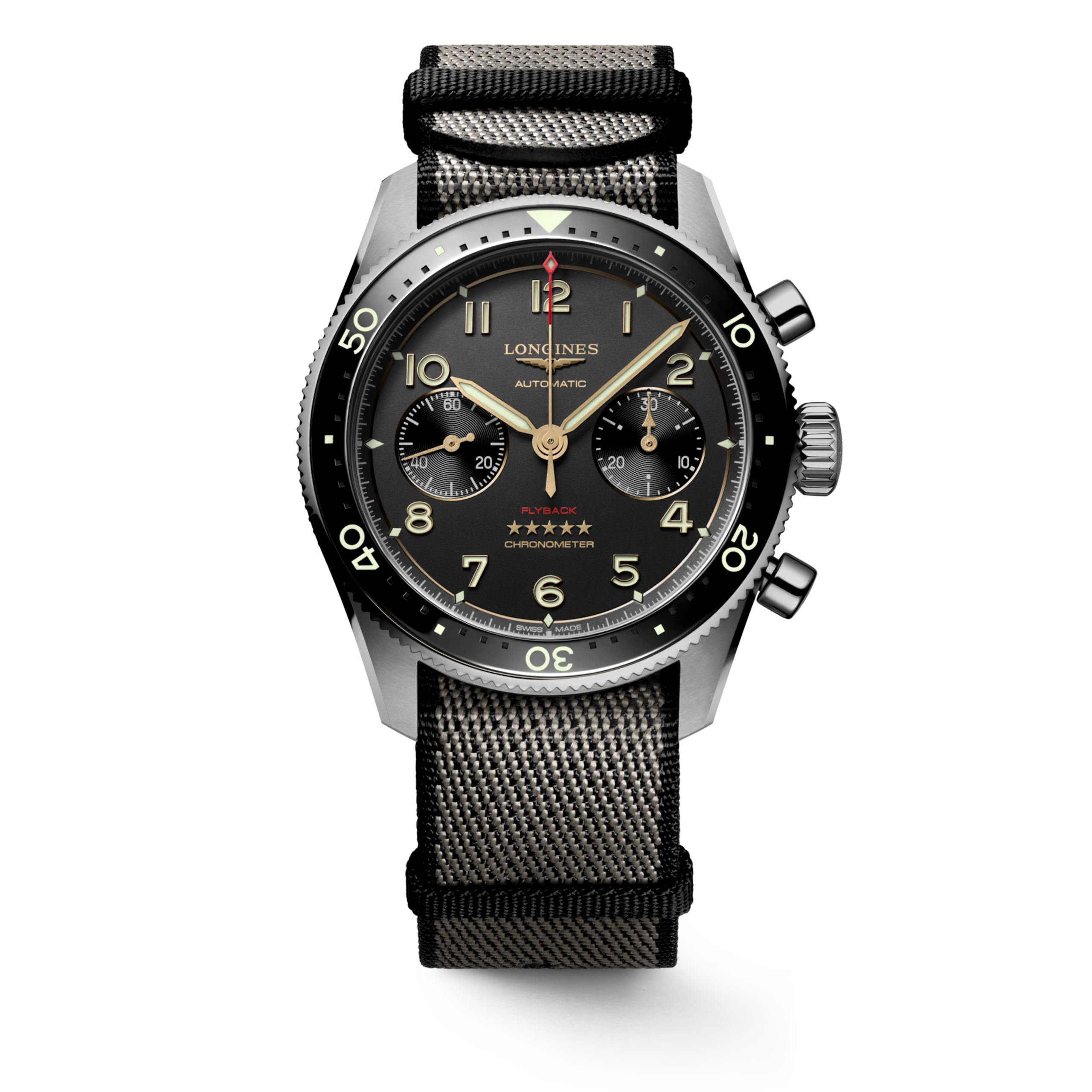 Longines SPIRIT FLYBACK TITANIUM Automatic Titanium and ceramic bezel Watch - L3.821.1.53.2