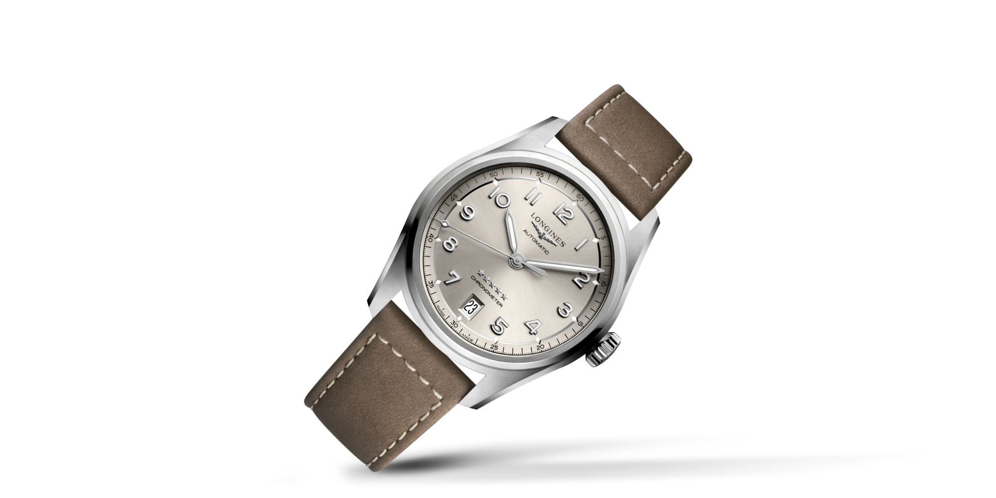 LONGINES SPIRIT Automatic, Stainless Steel, Champagne Dial, Strap Watch ...