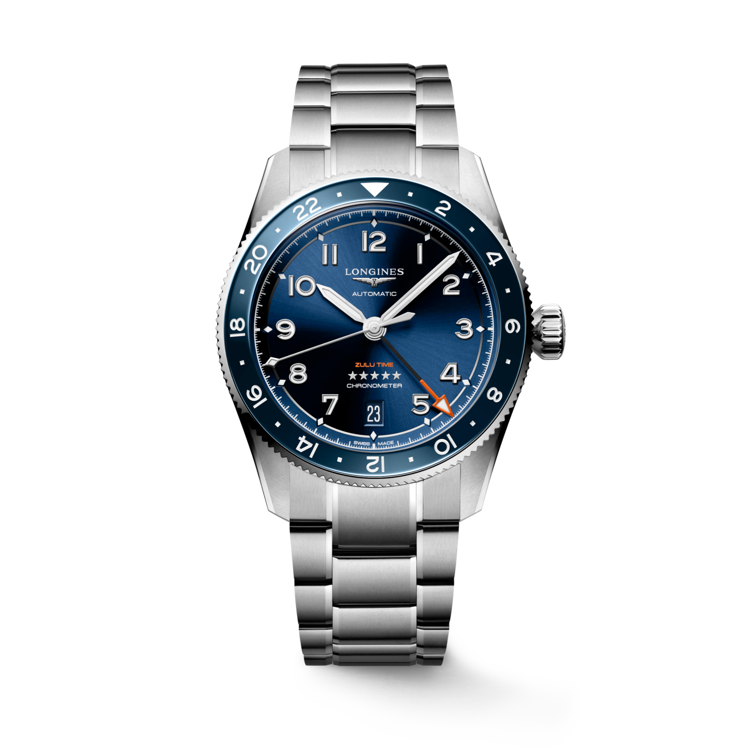 Longines SPIRIT Automatic Stainless steel and ceramic bezel Watch - L3.802.4.93.6