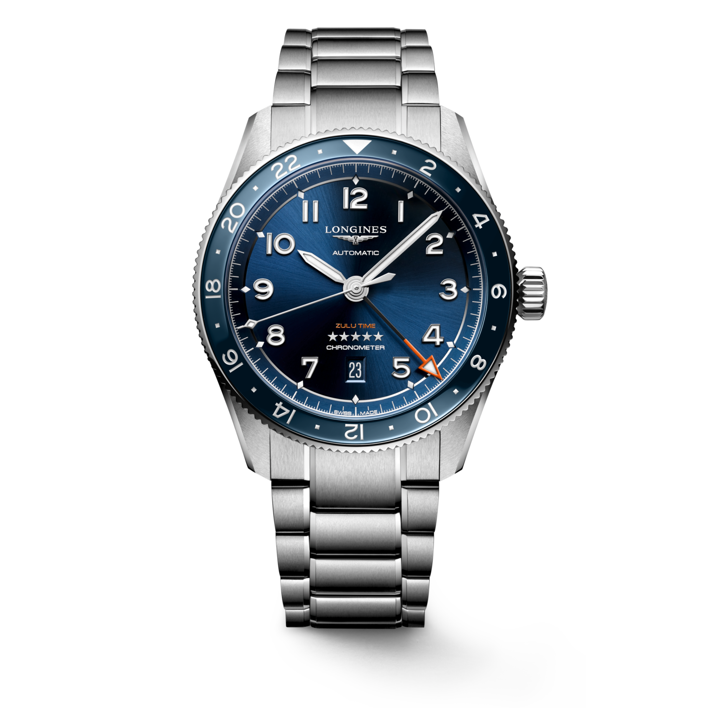 Longines SPIRIT Automatic Stainless steel and ceramic bezel Watch - L3.812.4.93.6