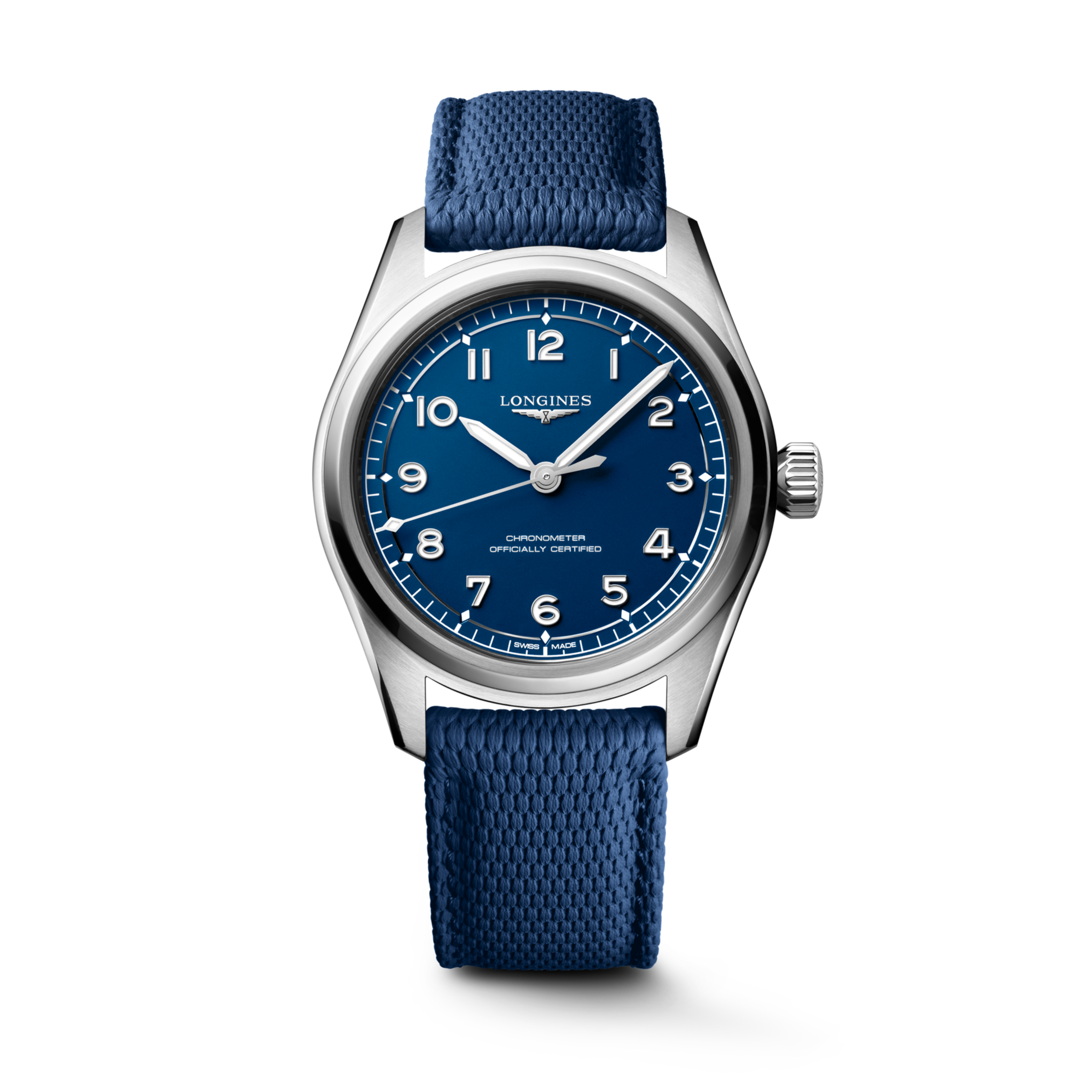 LONGINES SPIRIT PILOT L3.809.4.93.9 Automatic, Stainless steel, Blue matt, Strap Watch - Watch soldier