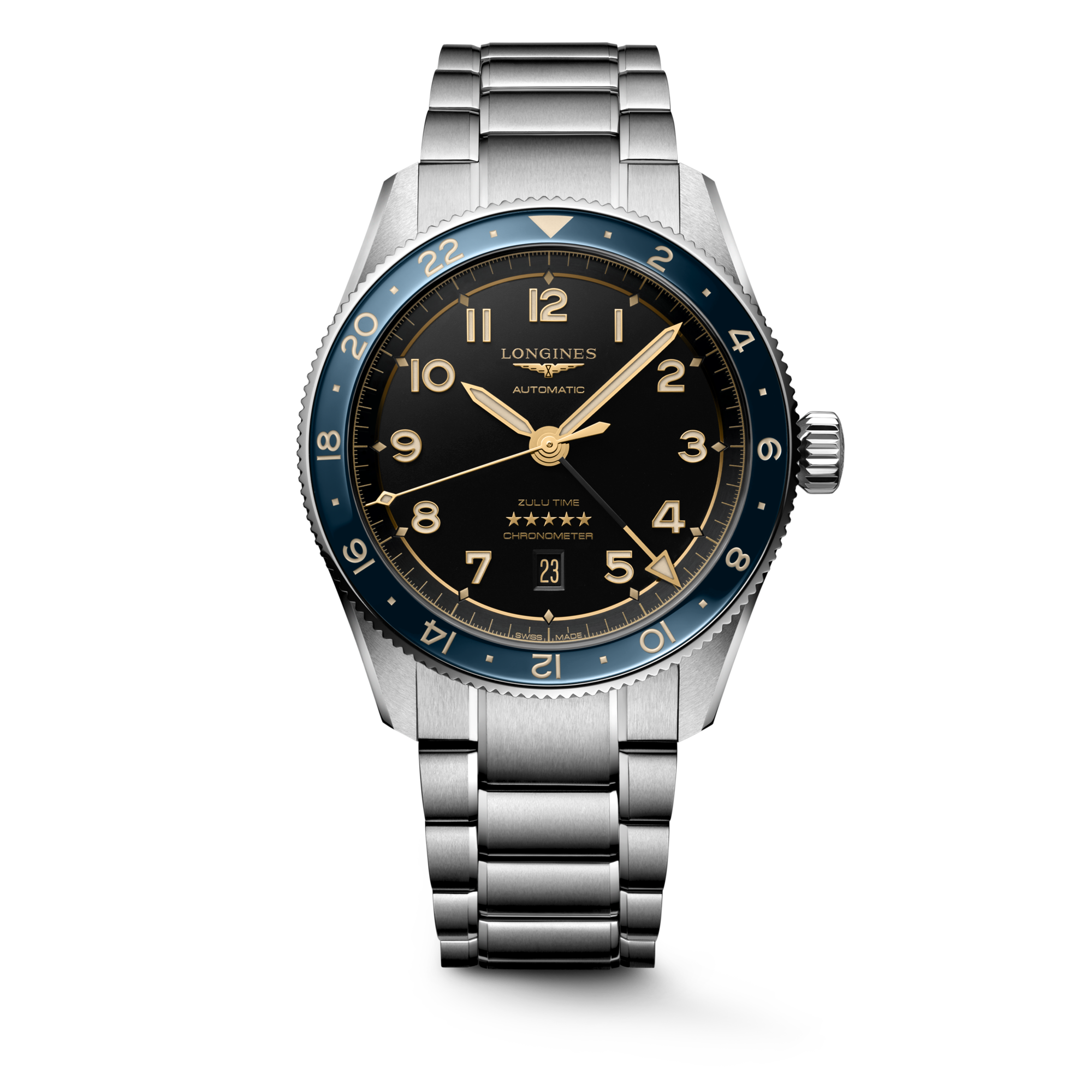 美品！ロンジン　LONGINES L3.802.4.53.6 ロンジン スピリット Zulu Time 39mm - 高級