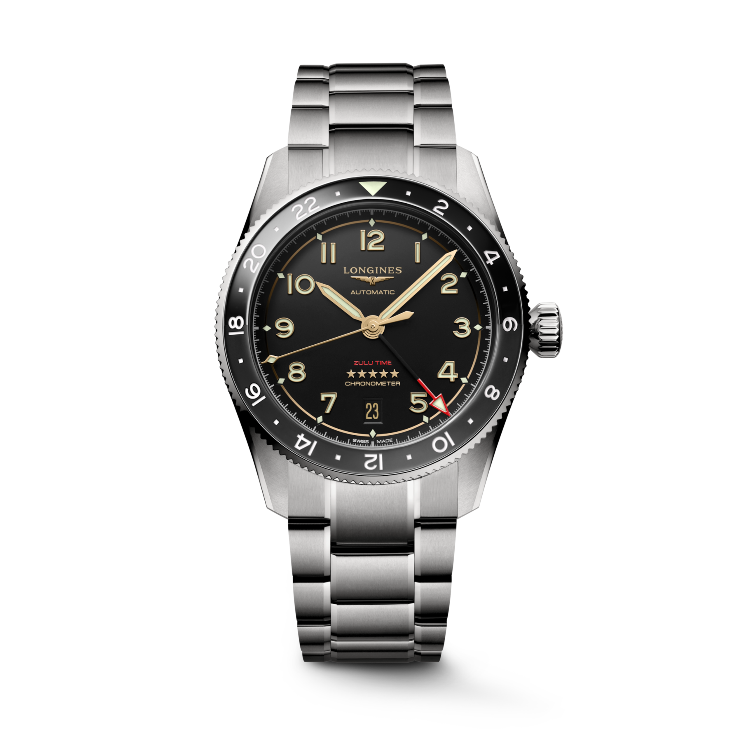 Longines SPIRIT ZULU TIME TITANIUM Automatic Titanium and ceramic bezel Watch - L3.802.1.53.6