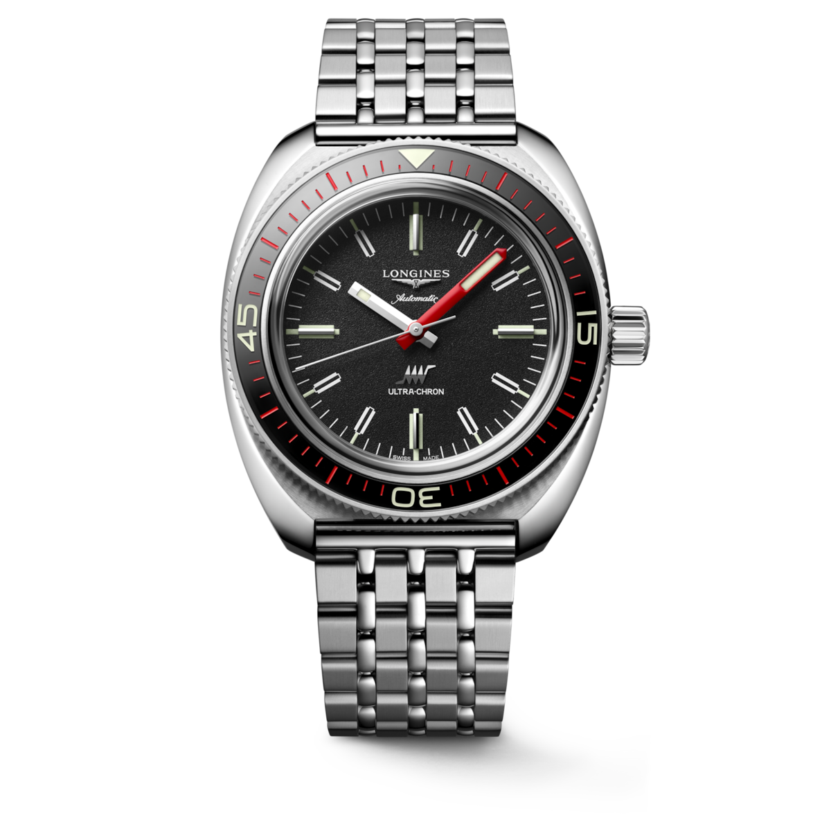 LONGINES ULTRA‑CHRON Automatic, Stainless Steel And Sapphire, Black ...