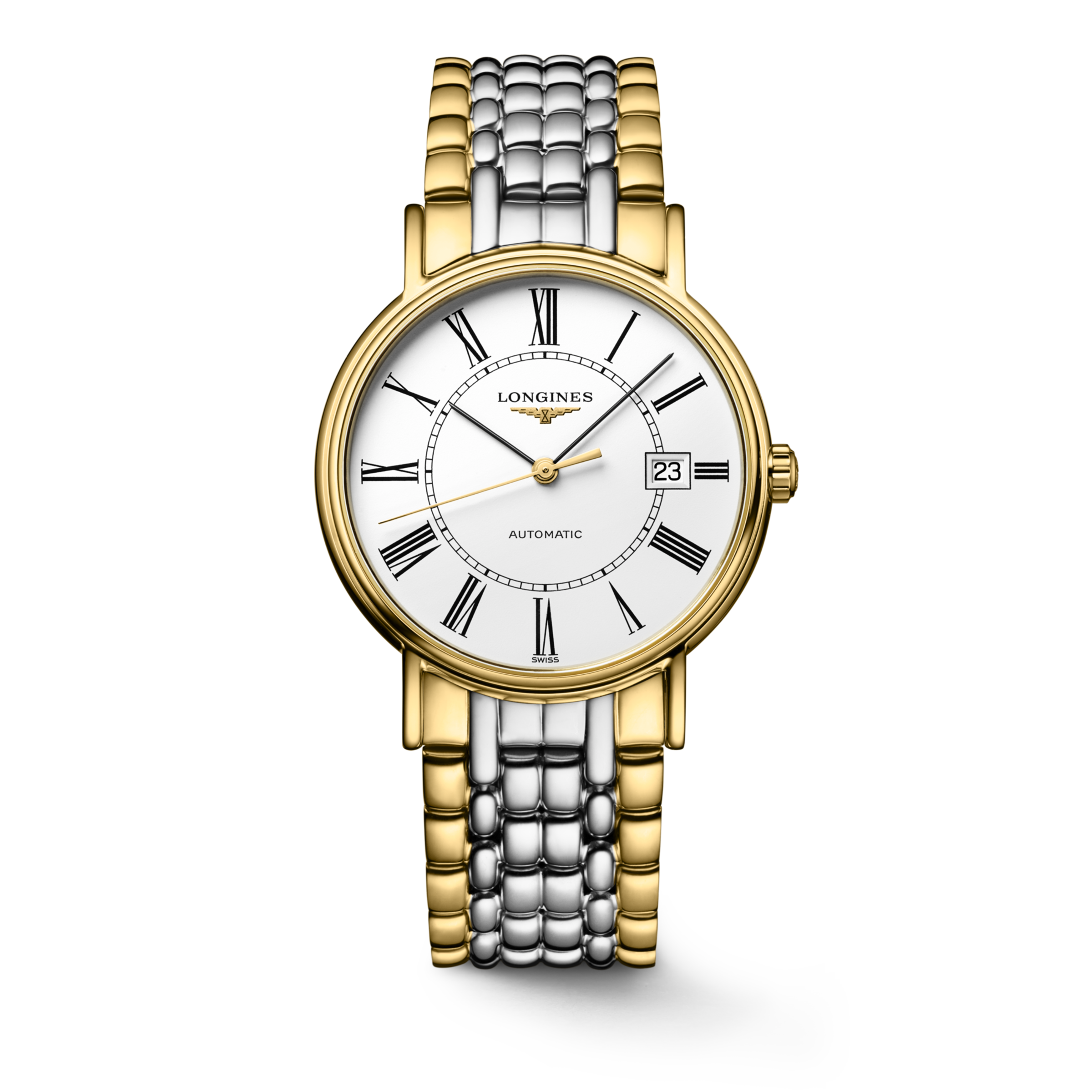 Longines PRÉSENCE Automatic Stainless steel and yellow PVD coating Watch - L4.921.2.11.7