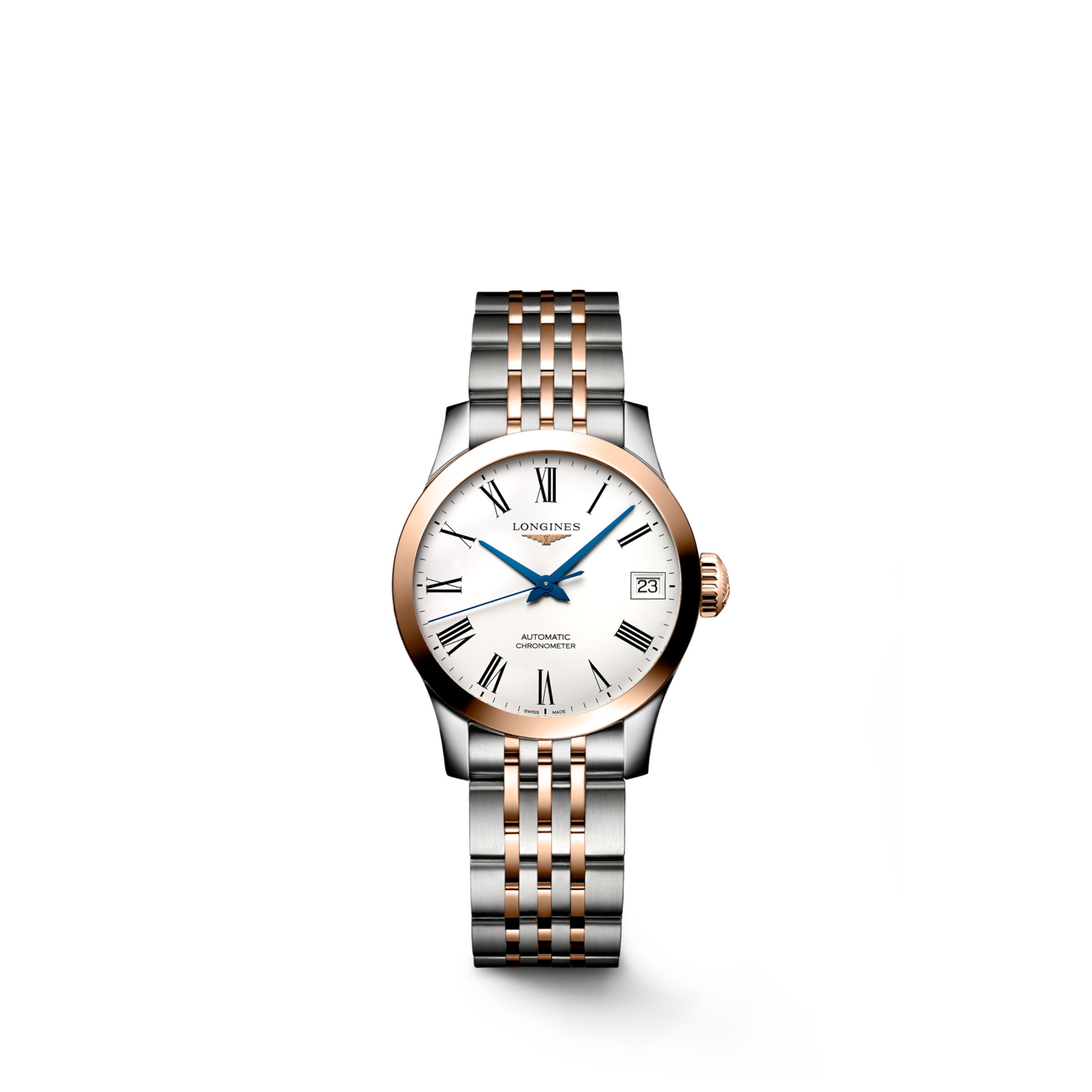 Longines RECORD Automatic Stainless steel and 18 karat pink gold cap 200 Watch - L2.320.5.11.7