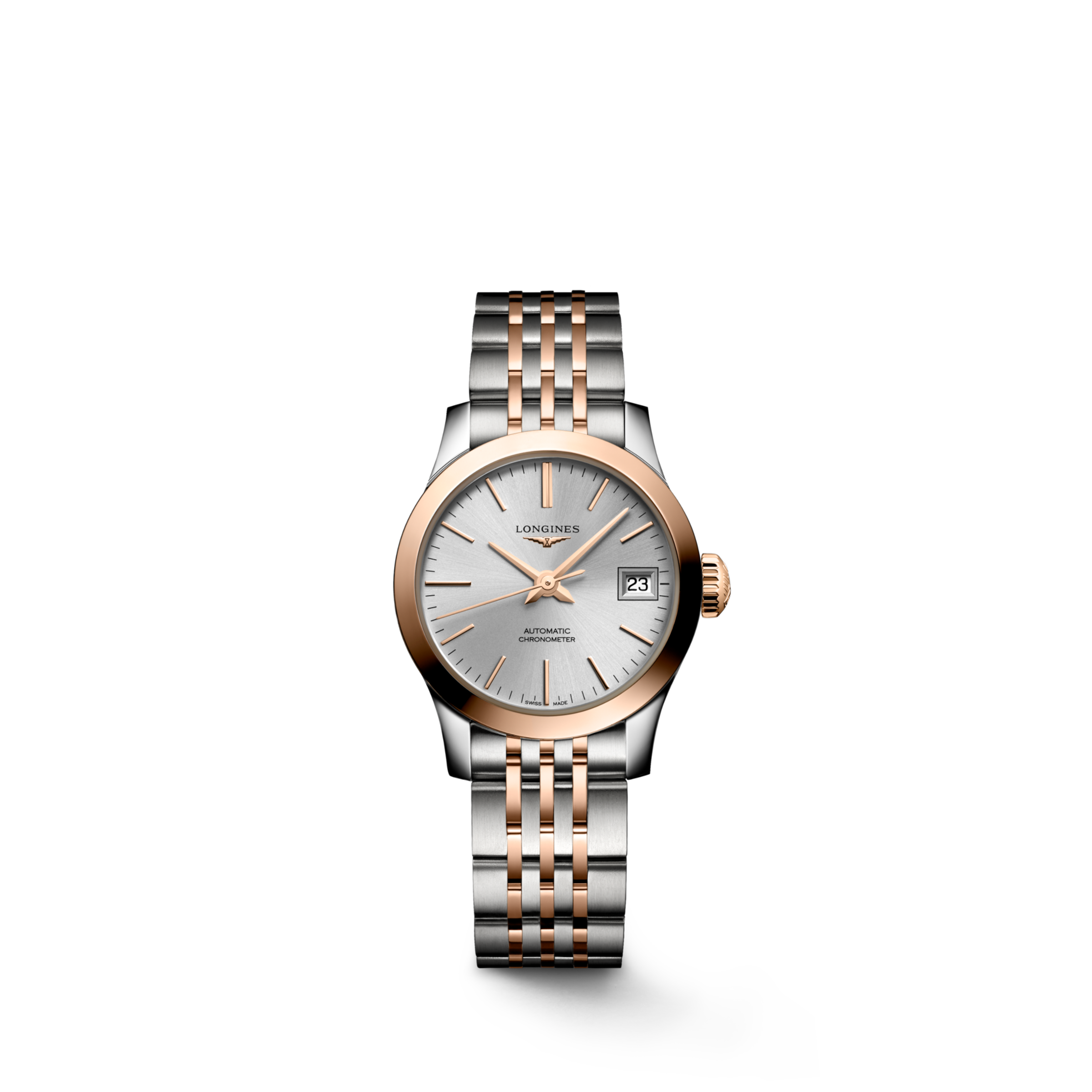 Longines RECORD Automatic Stainless steel and 18 karat pink gold cap 200 Watch - L2.320.5.72.7