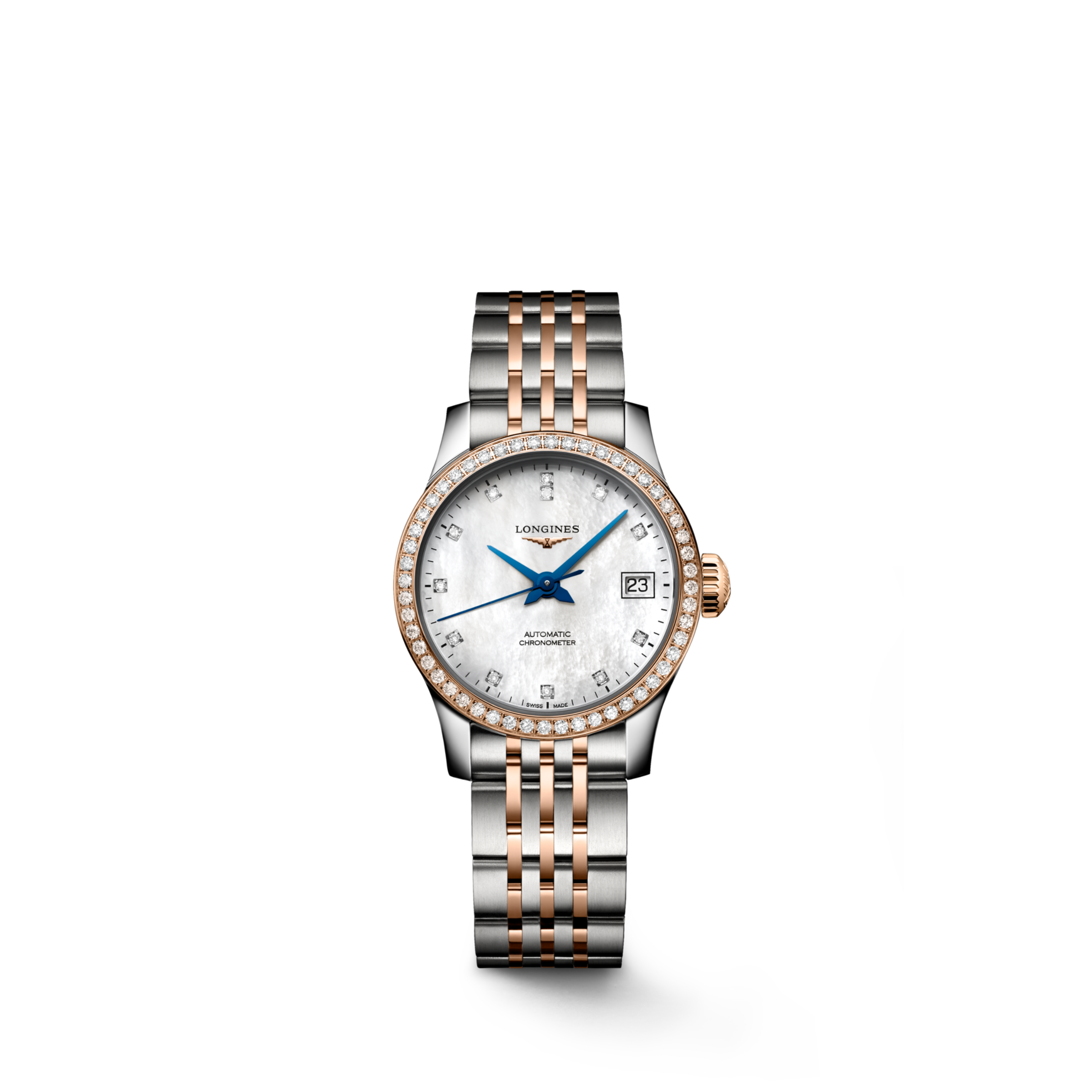 Longines RECORD Automatic Stainless steel and 18 karat pink gold Watch - L2.320.5.89.7