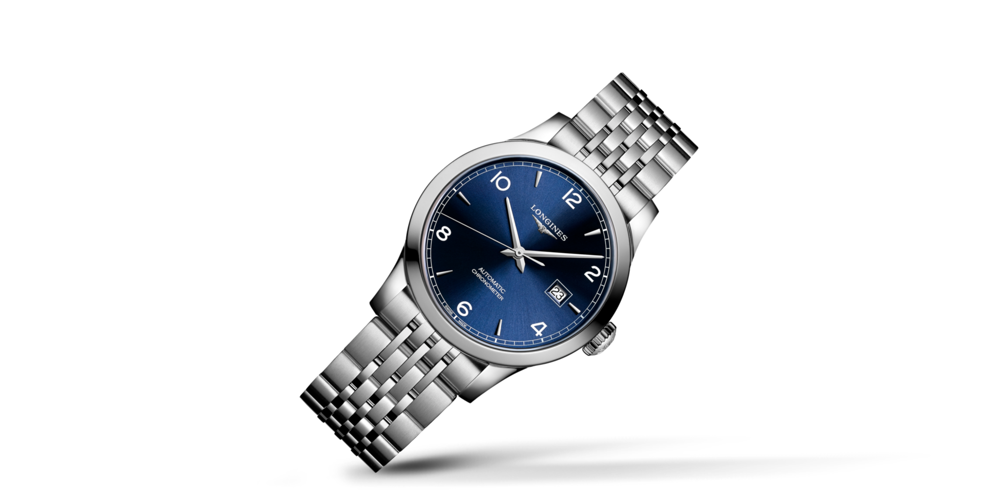 RECORD Automatic, Stainless Steel, Sunray Blue Dial, Bracelet Watch ...