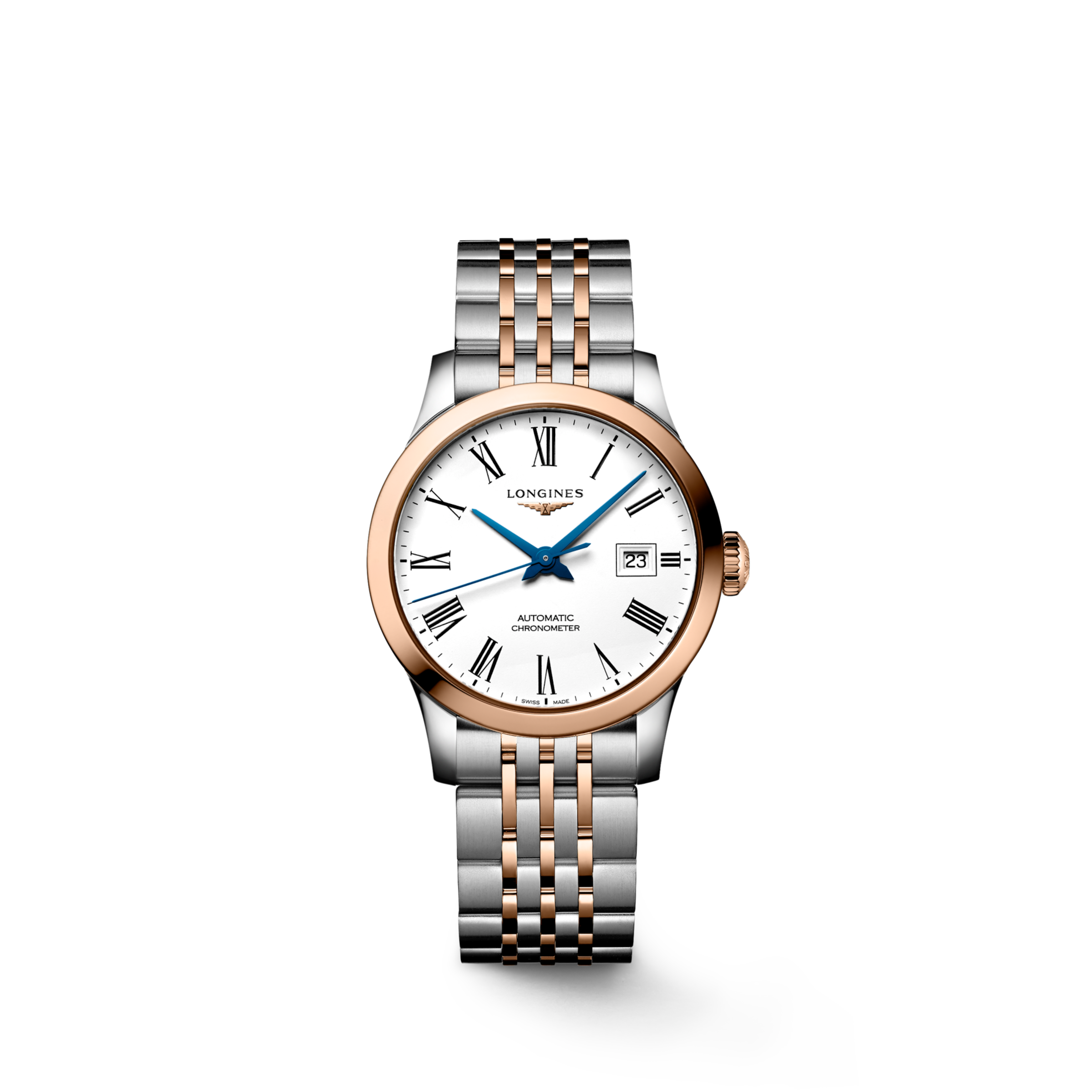 Longines RECORD Automatic Stainless steel and 18 karat pink gold cap 200 Watch - L2.321.5.11.7