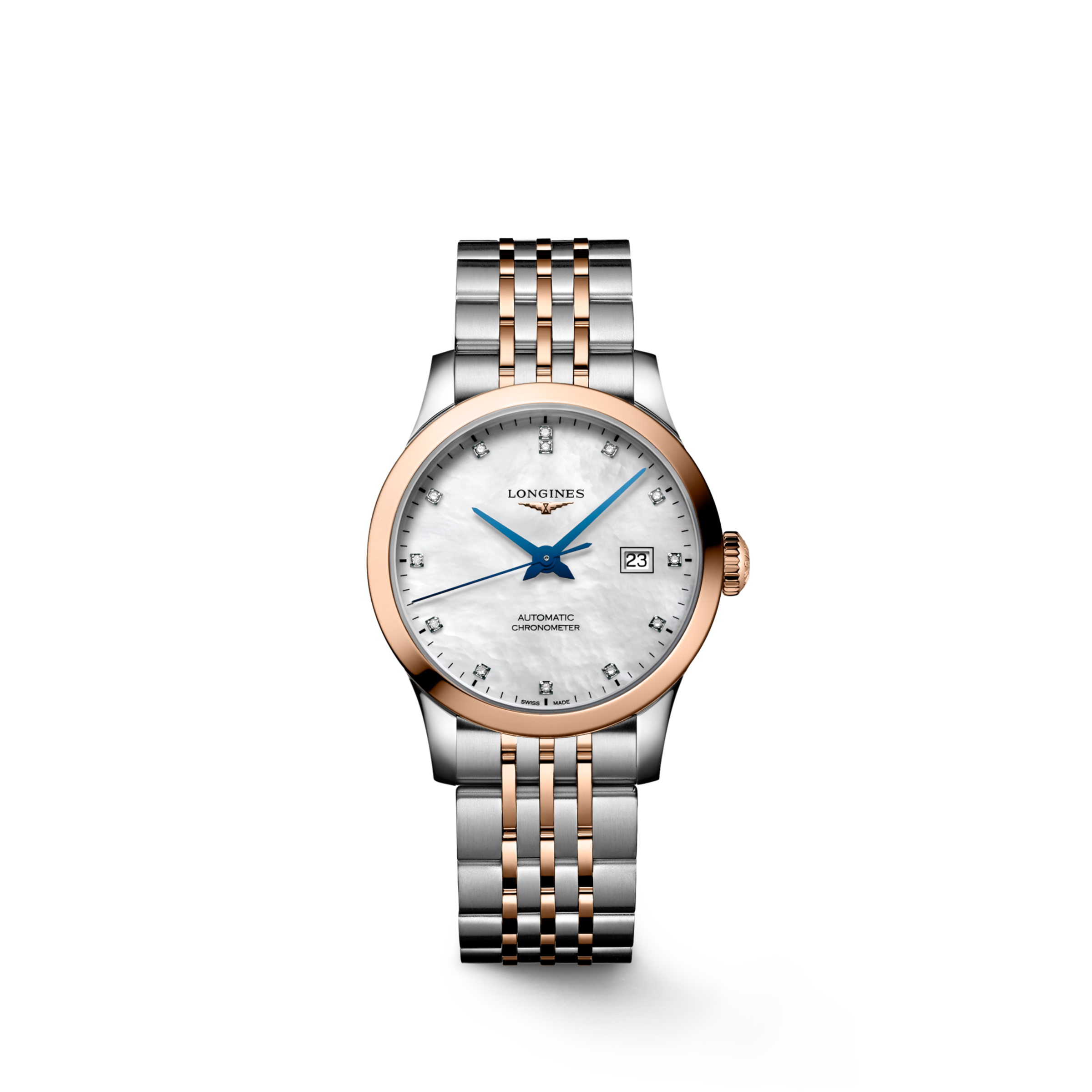 Longines RECORD Automatic Stainless steel and 18 karat pink gold cap 200 Watch - L2.321.5.87.7
