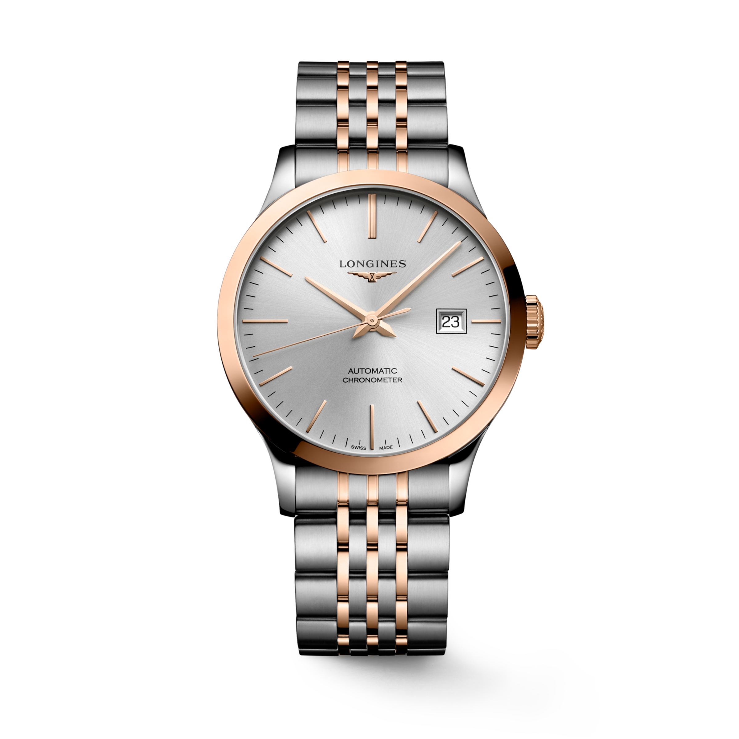 Longines RECORD Automatic Stainless steel and 18 karat pink gold cap 200 Watch - L2.820.5.72.7