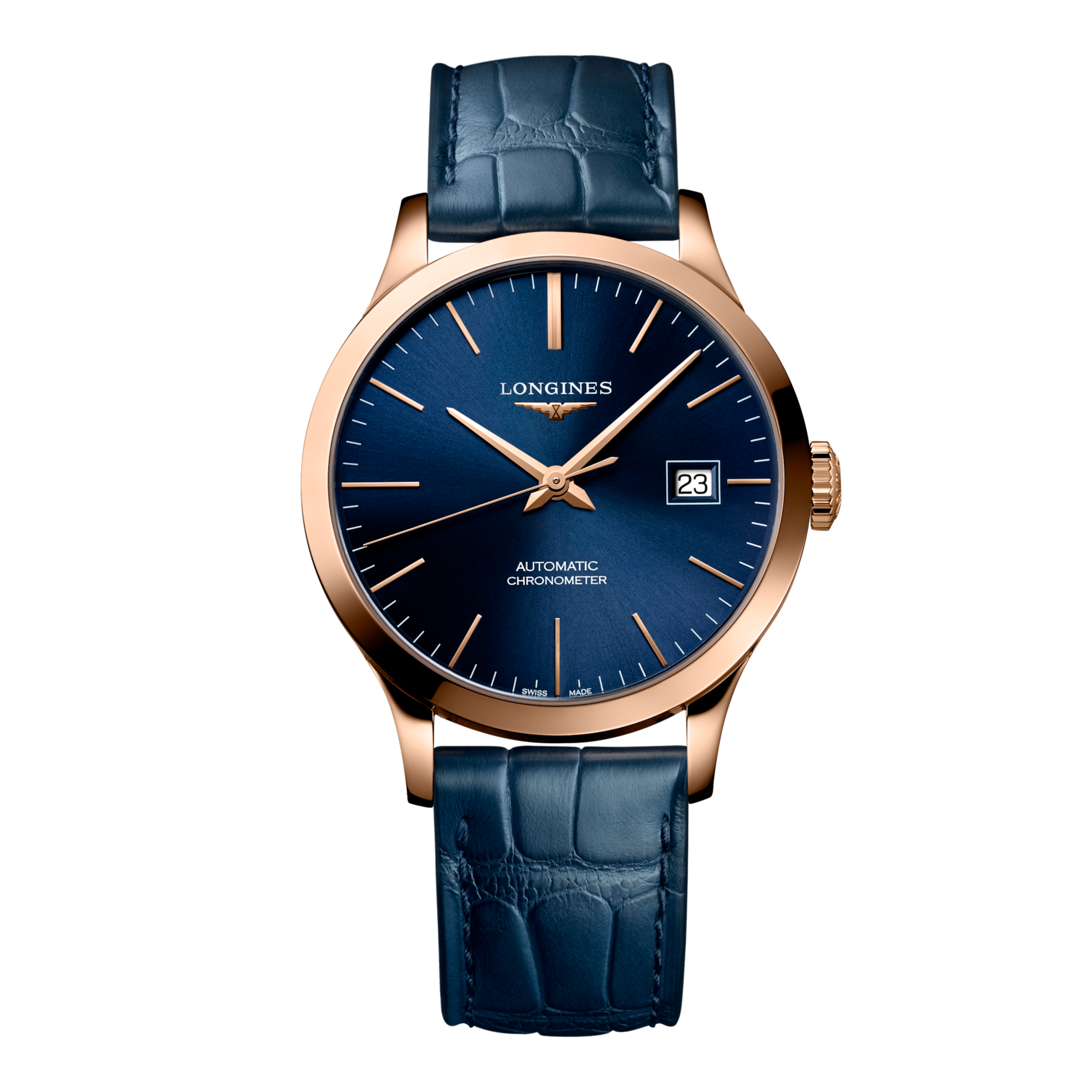 Record Automatic watch 38.5mm, Sunray blue L28208922 | LONGINES US