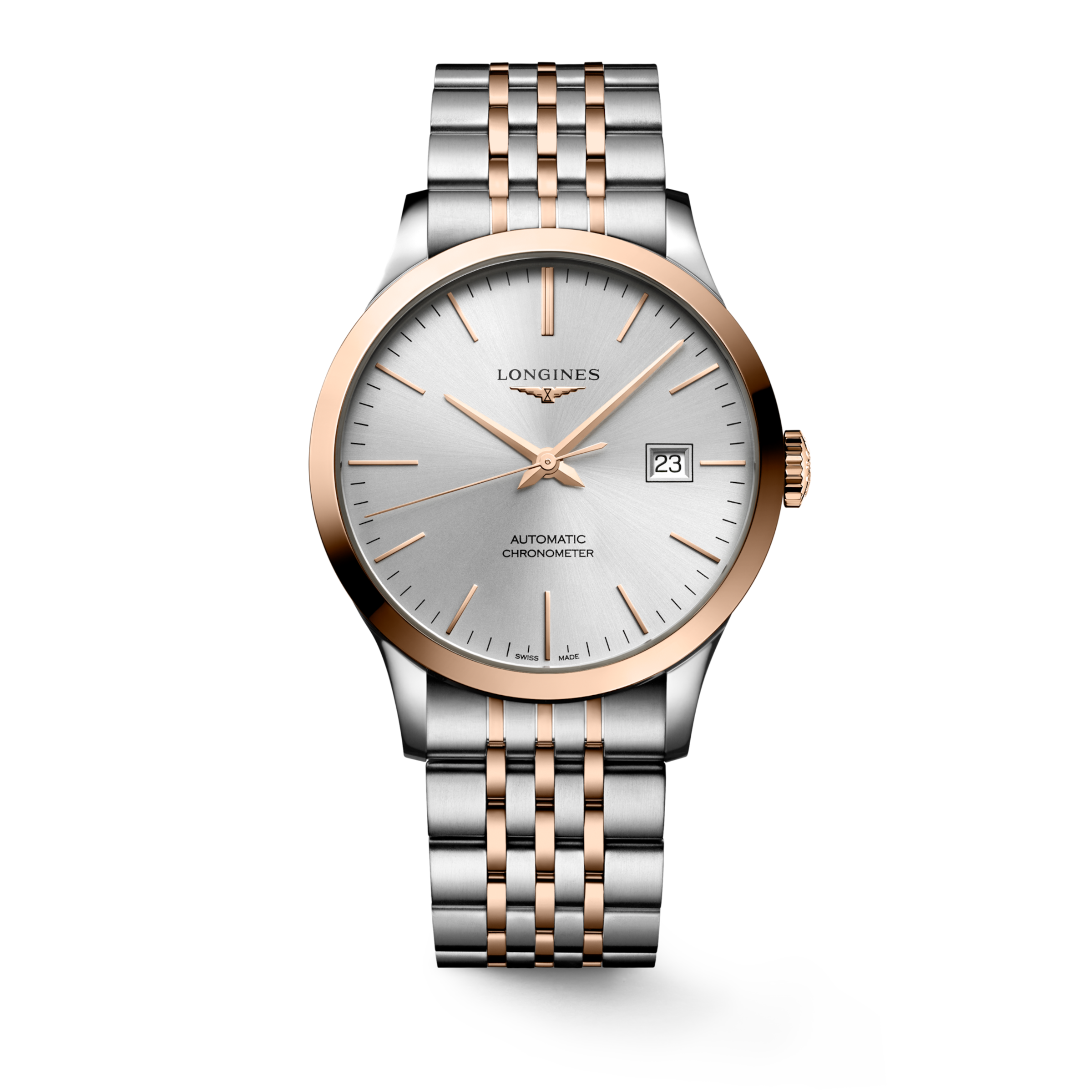 Longines RECORD Automatic Stainless steel and 18 karat pink gold cap 200 Watch - L2.821.5.72.7